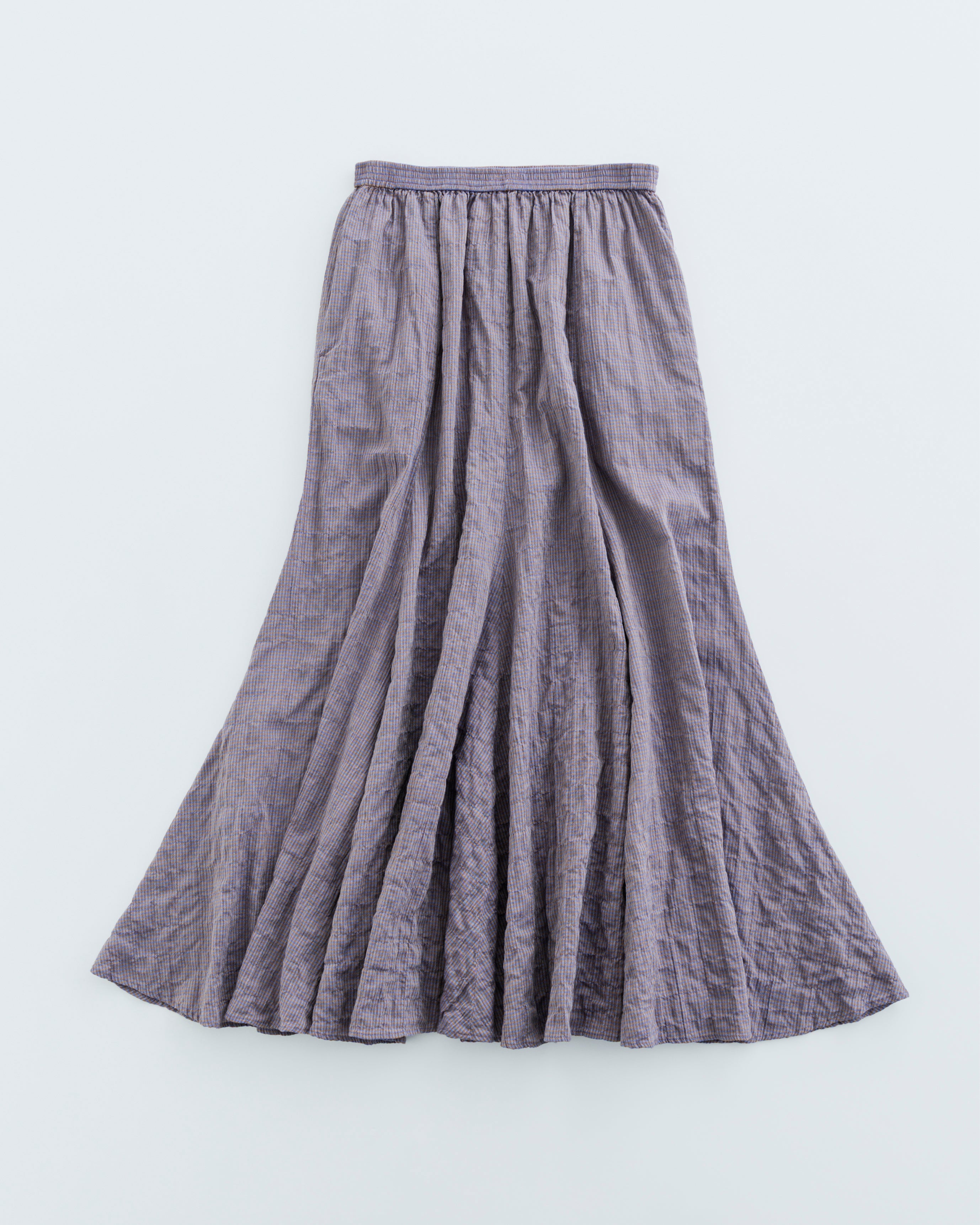 GINGHAM CHECK PLEATED FLARE SKIRT – MEYAME