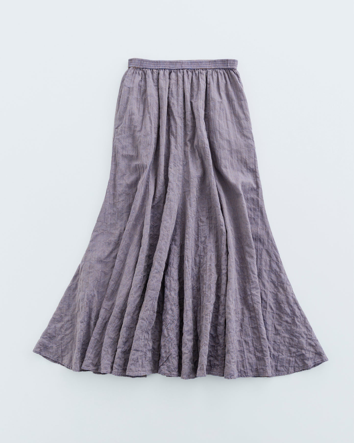 GINGHAM CHECK PLEATED FLARE SKIRT