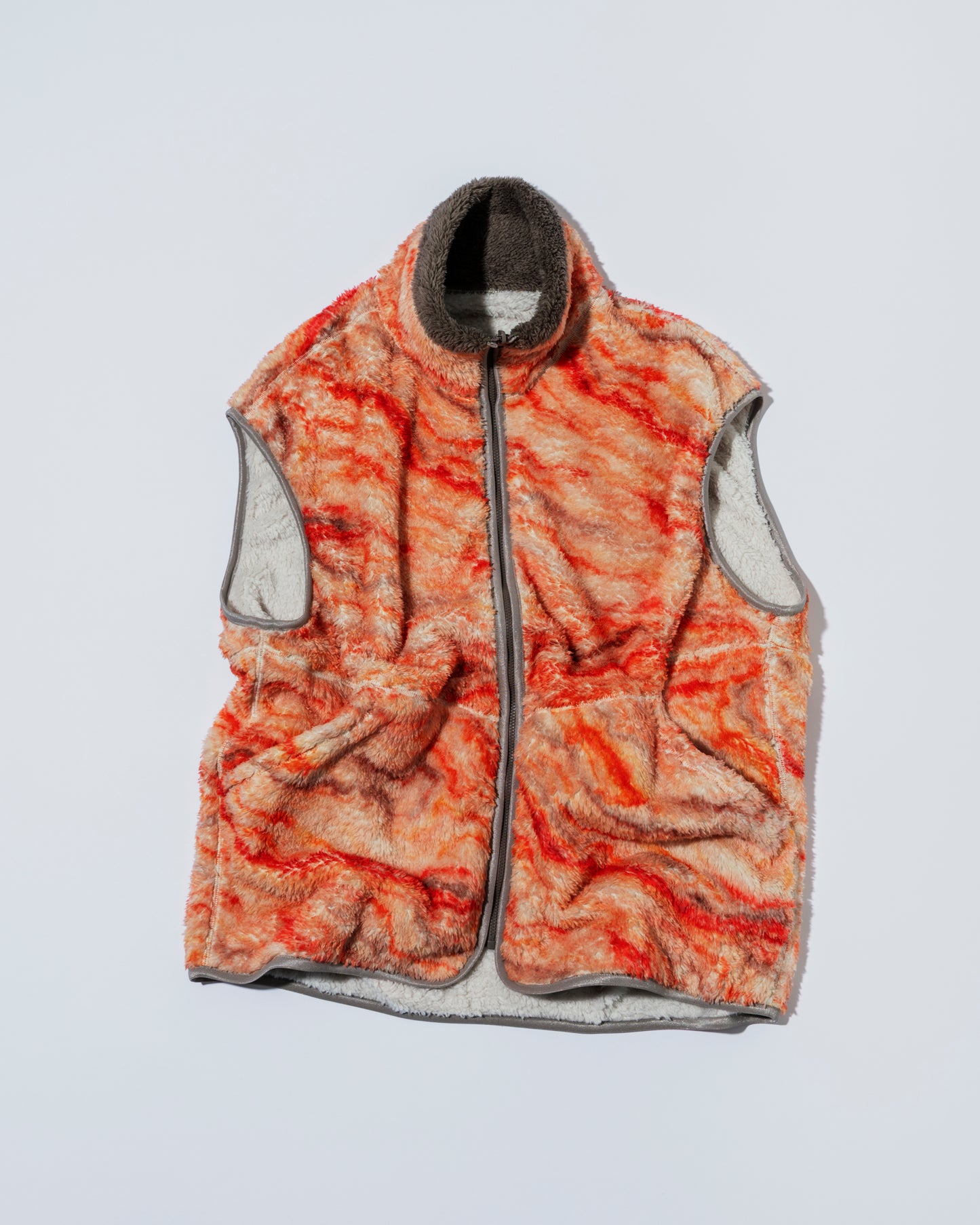 【Pre-order】PRINT/ SOLID REVERSIBLE FLEECE VEST