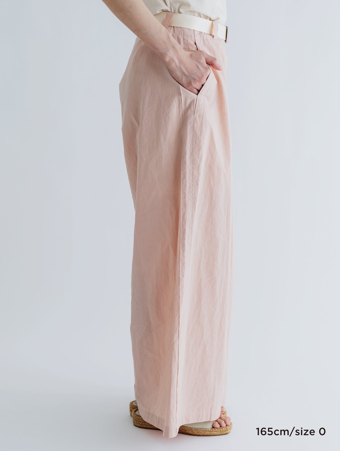 COTTON LINEN SIDE LINE WIDE PANTS