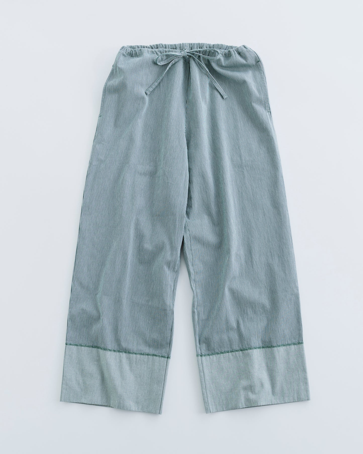 STRIPED WAIST COAD WIDE PANTS