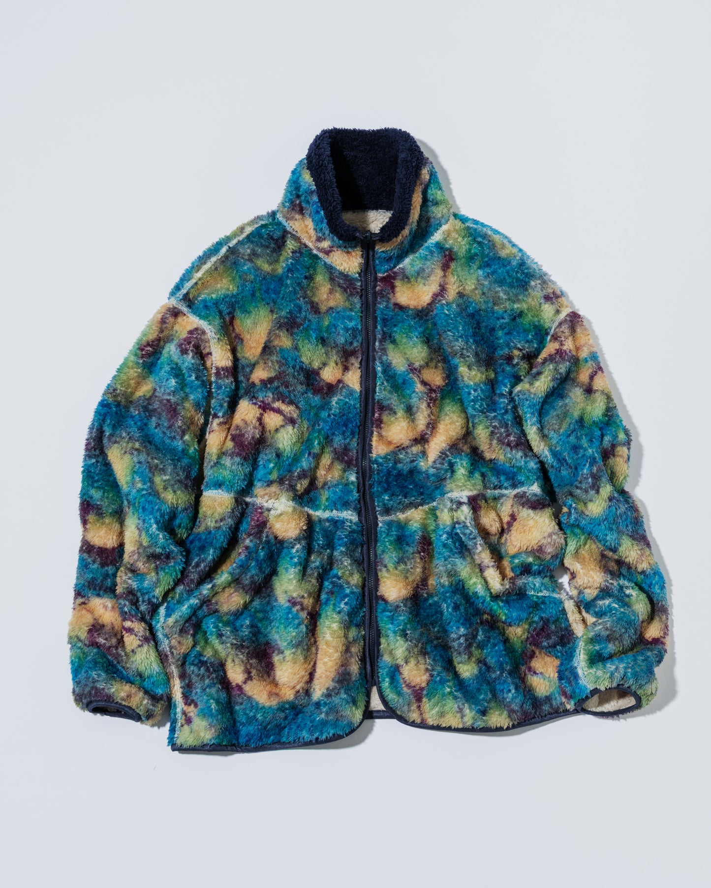 【Pre-order】PRINT/ SOLID REVERSIBLE FLEECE JACKET
