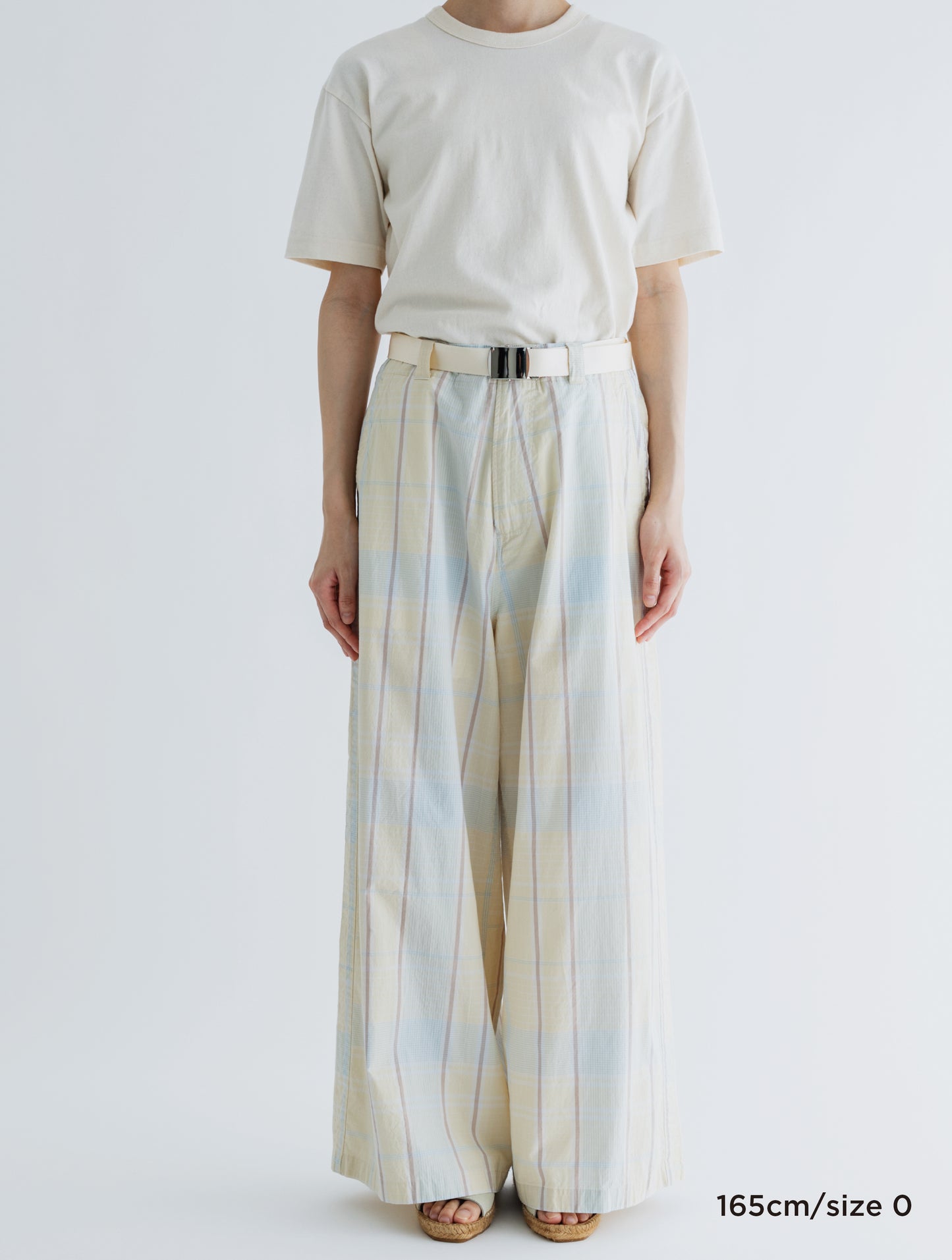CHECK SIDE LINE WIDE PANTS