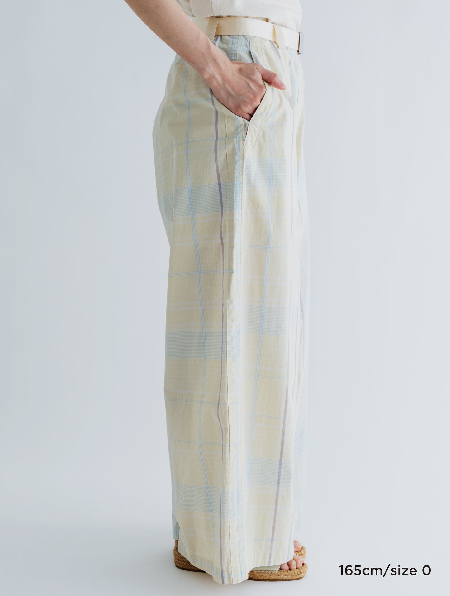 CHECK SIDE LINE WIDE PANTS