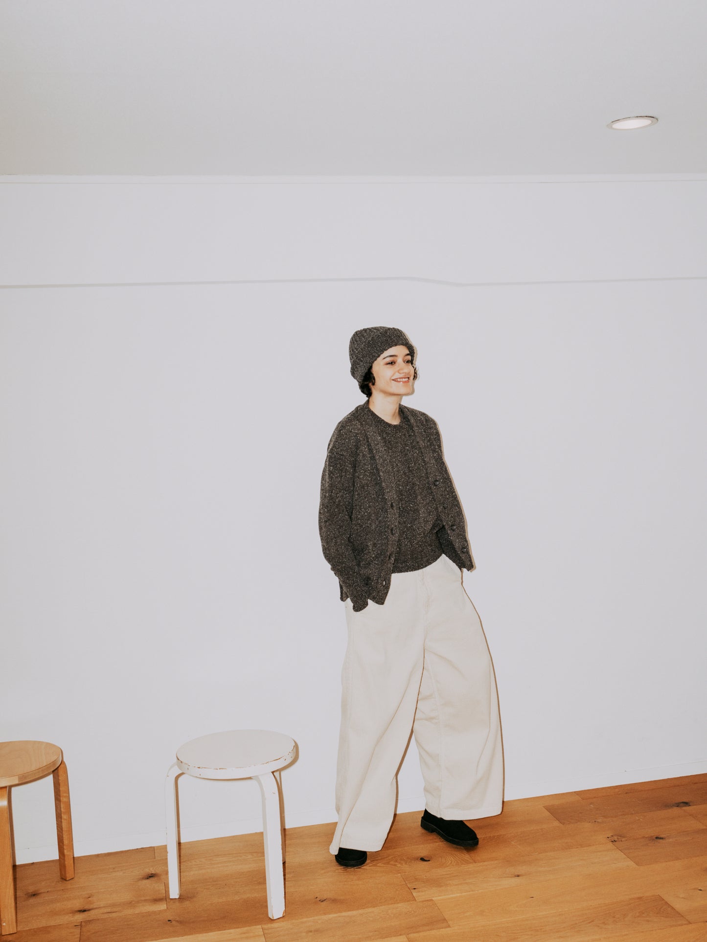 CORDUROY SIDE LINE WIDE PANTS