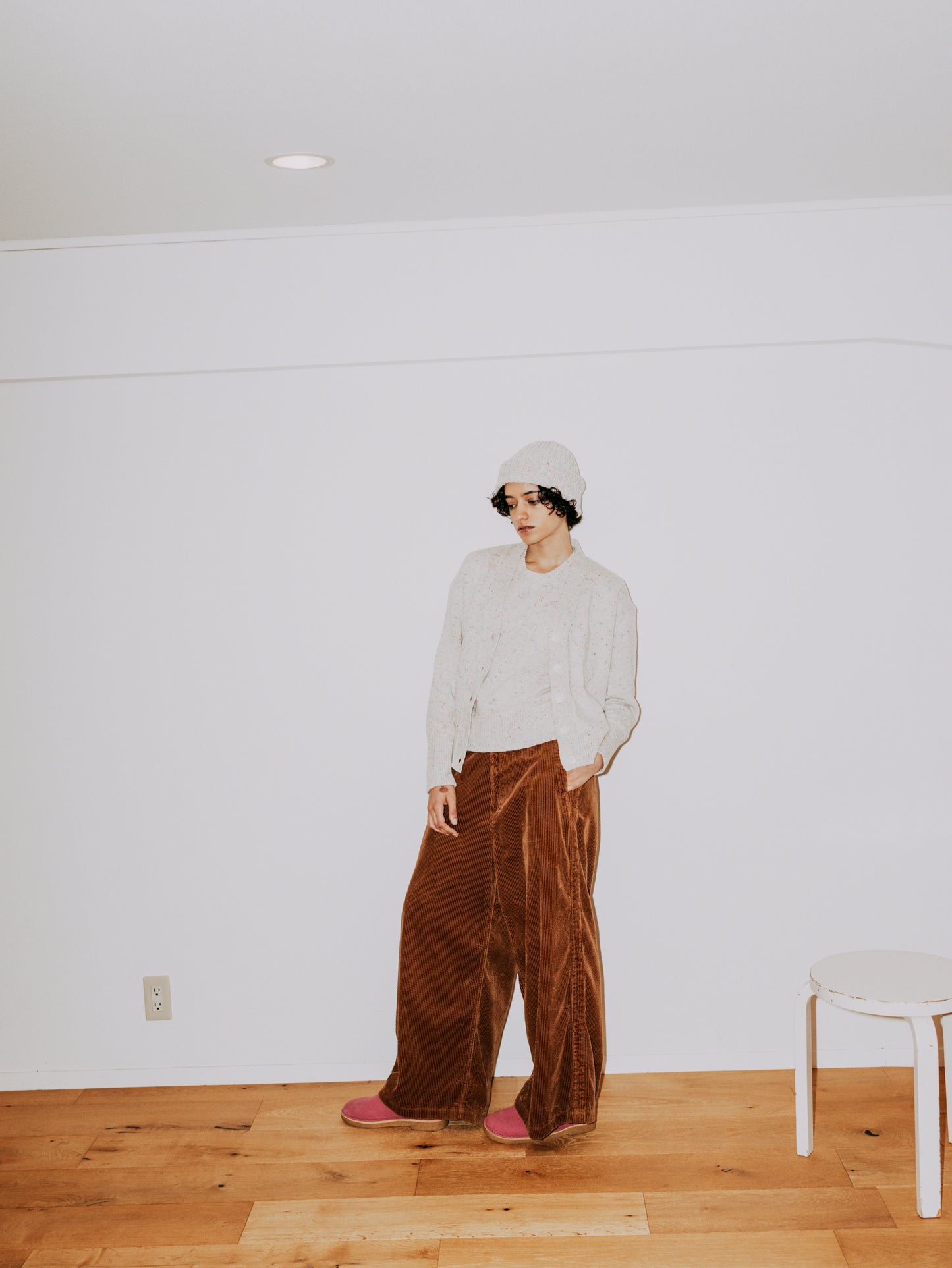 CORDUROY SIDE LINE WIDE PANTS