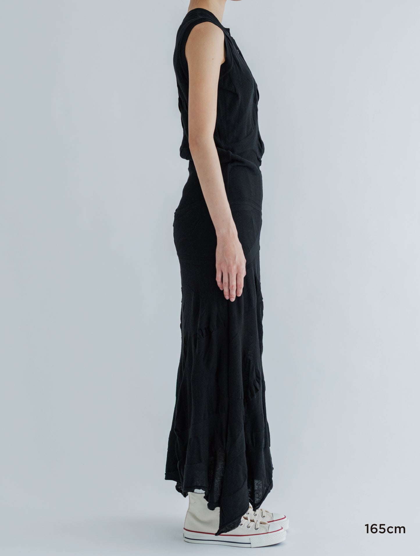 LIGHT KNIT FRONT&BACK SLEEVELESS  DRESS