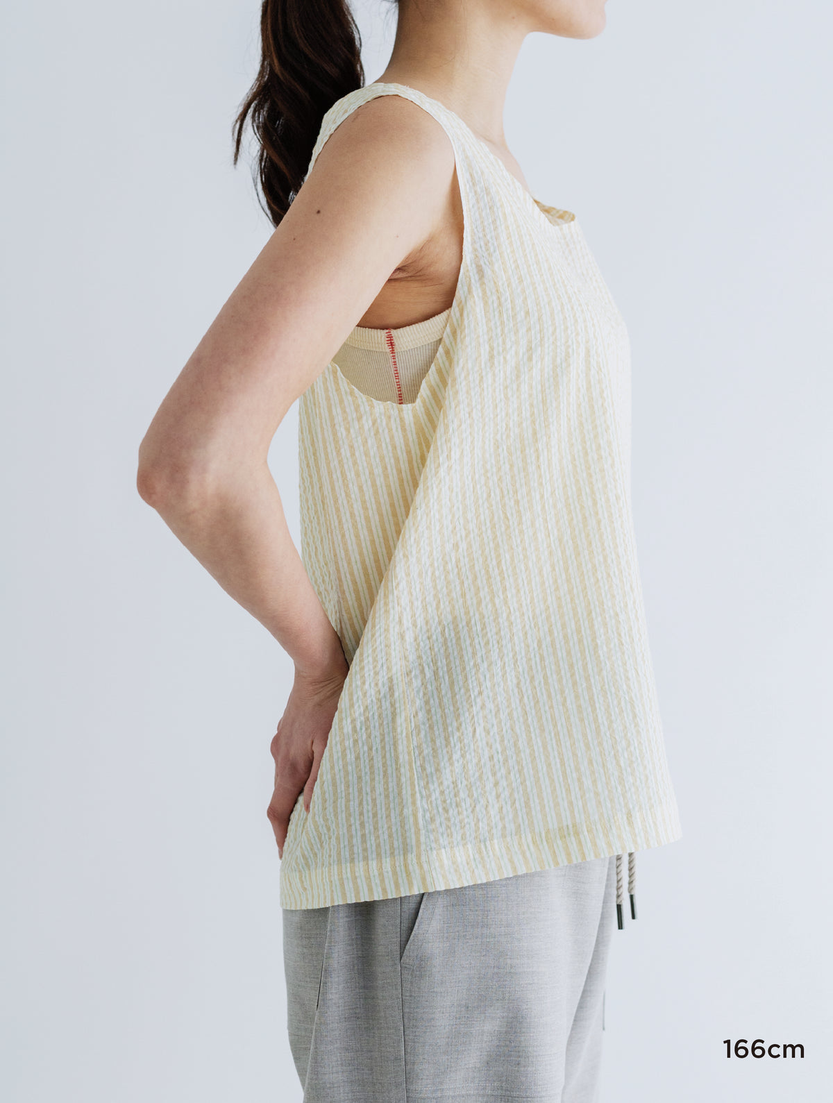 LIGHT COTTON STRIPE SLEEVELESS
