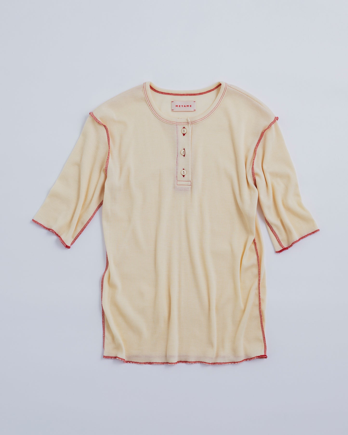 SOFT RIB HENRY NECK HALF SLEEVE