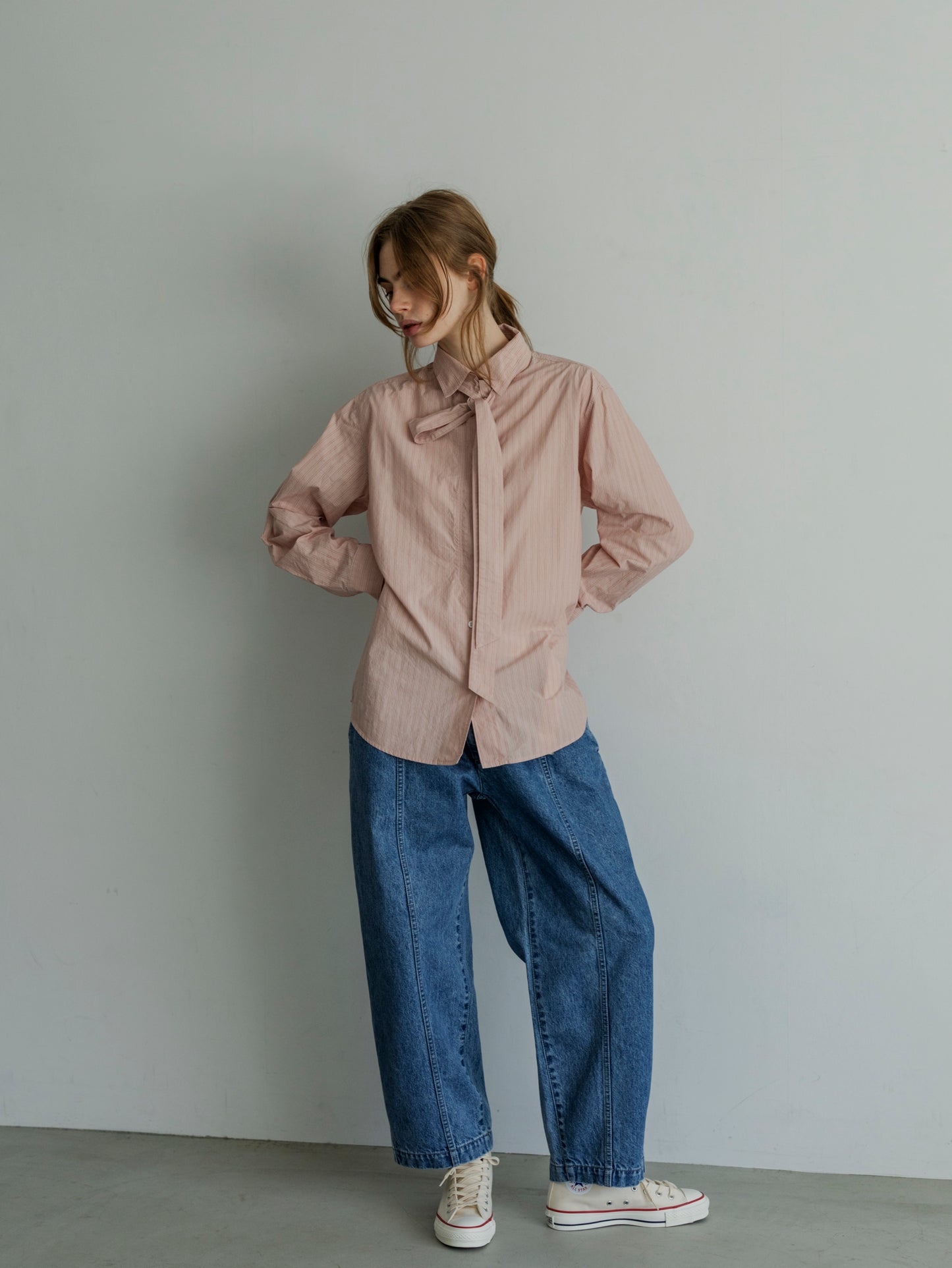 【Pre-order】DENIM WIDE TUCK PANTS