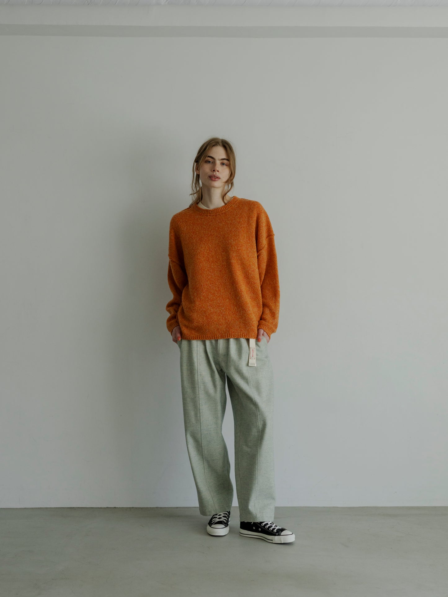 【Pre-order】BRUSHED JAZZ NEP DENIM  WIDE TUCK PANTS