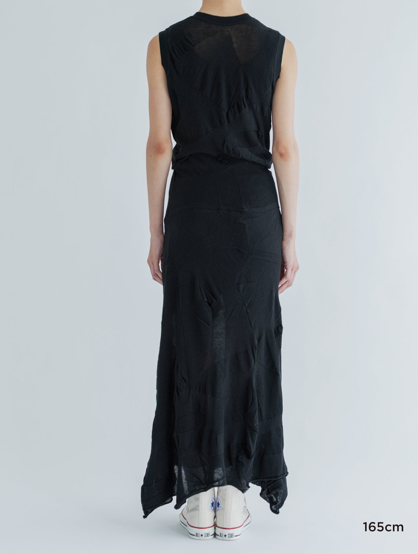LIGHT KNIT FRONT&BACK SLEEVELESS  DRESS