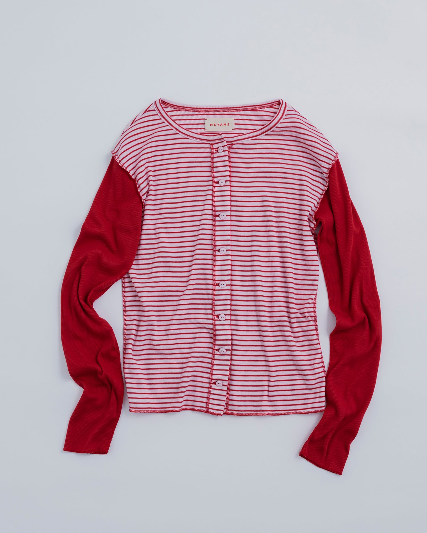 BORDER × SOLID SOFT RIB CARDIGAN