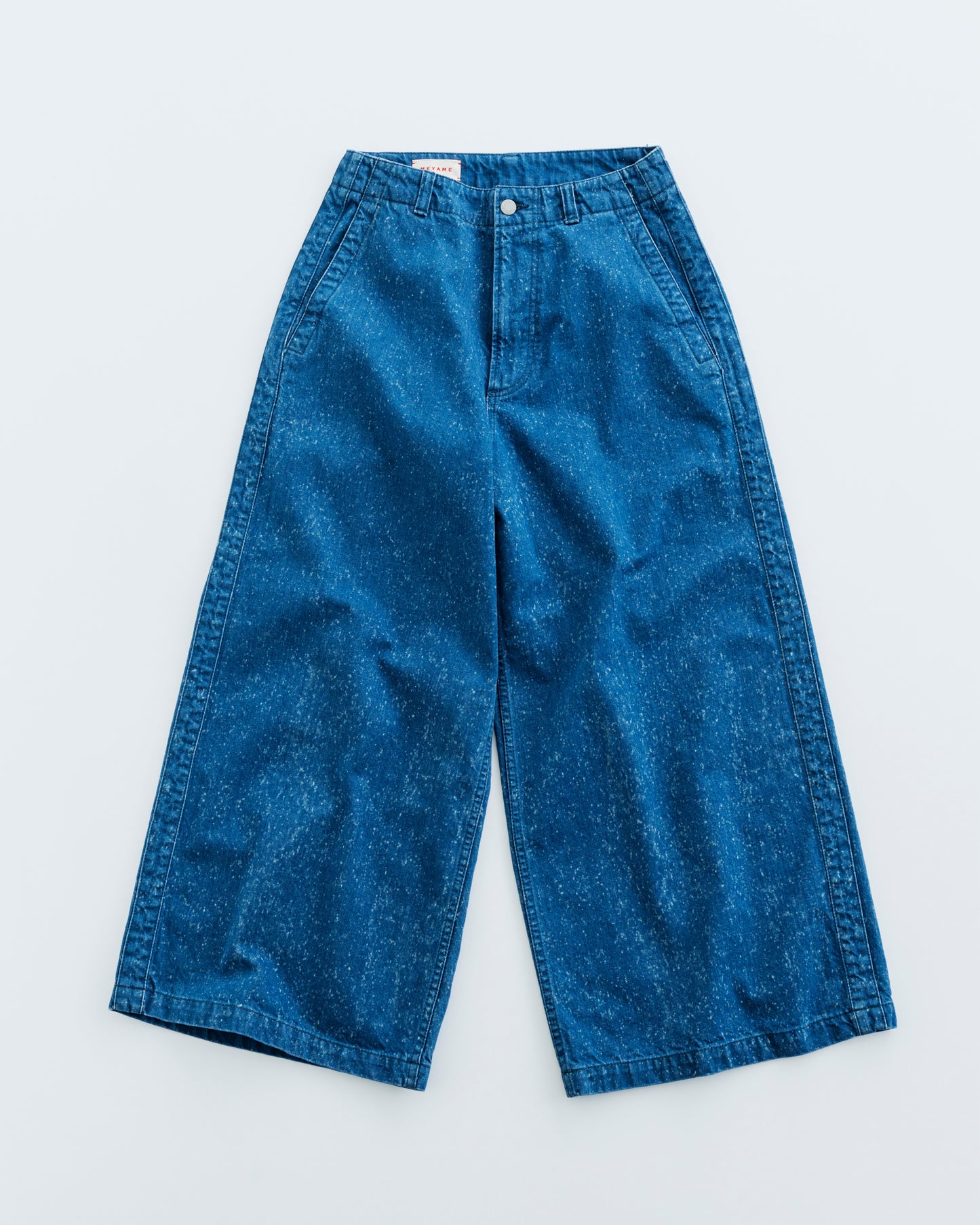 WASHED DENIM SIDE LINE WIDE PANTS