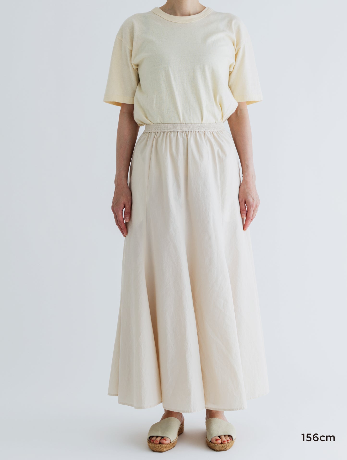 COTTON LINEN PLEATED FLARE SKIRT