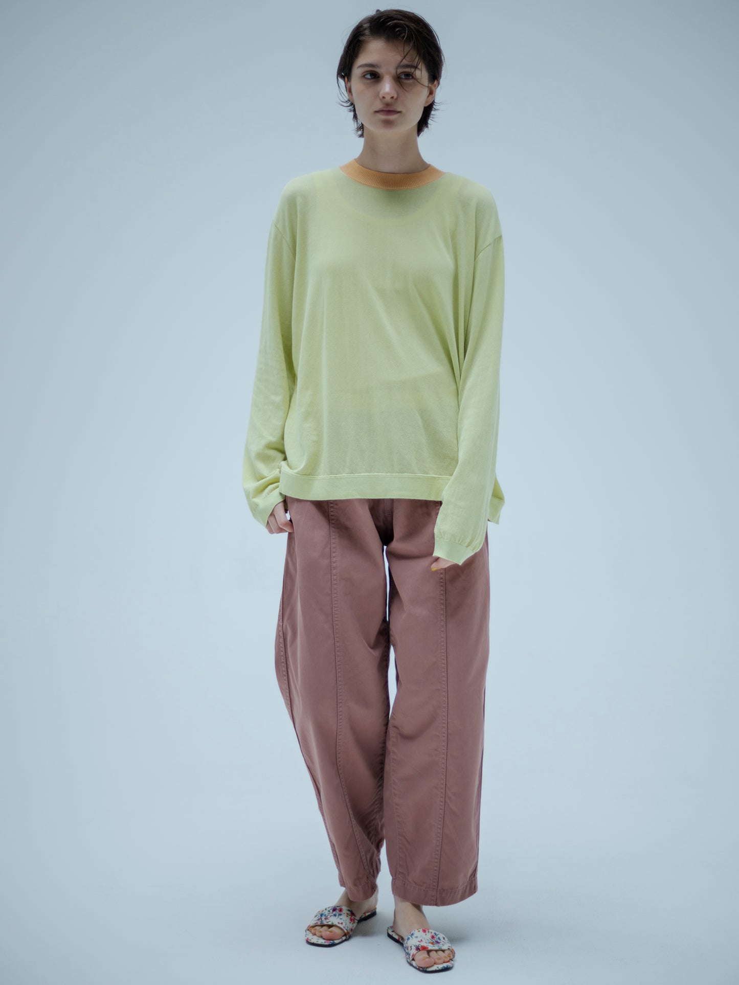 CHINO WIDE TUCK PANTS