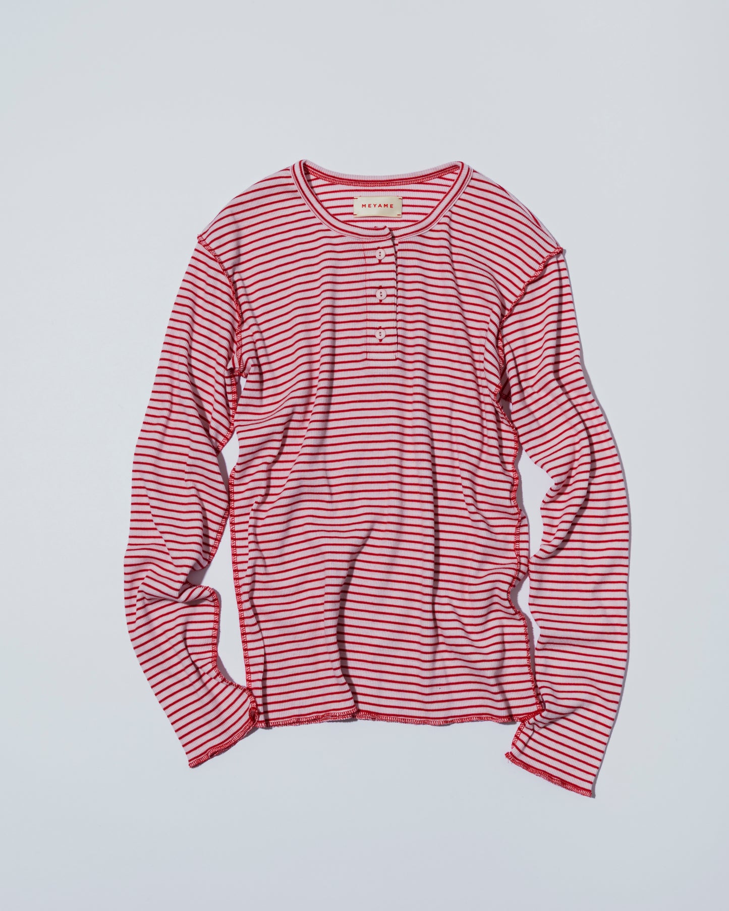 【Pre-order】BORDER SOFT RIB HENRY NECK