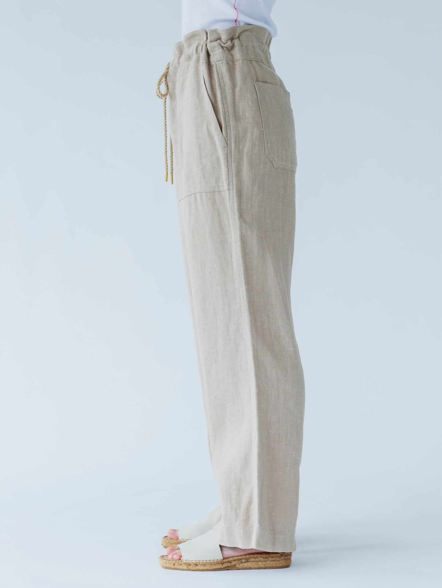LINEN COMFORTABLE DRAWCODE PANTS