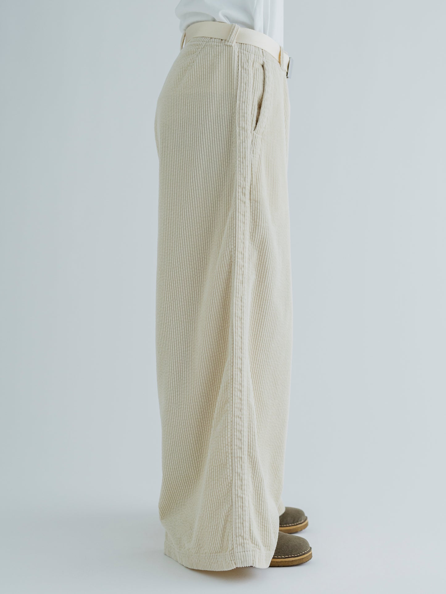 CORDUROY SIDE LINE WIDE PANTS