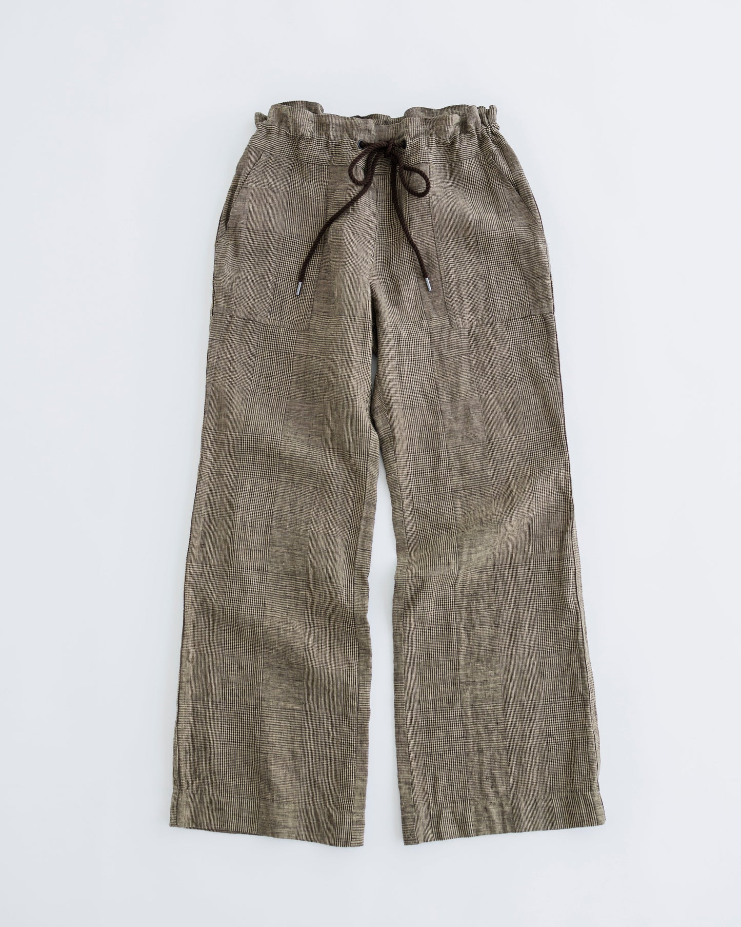 GLENCHECK LINEN PANTS