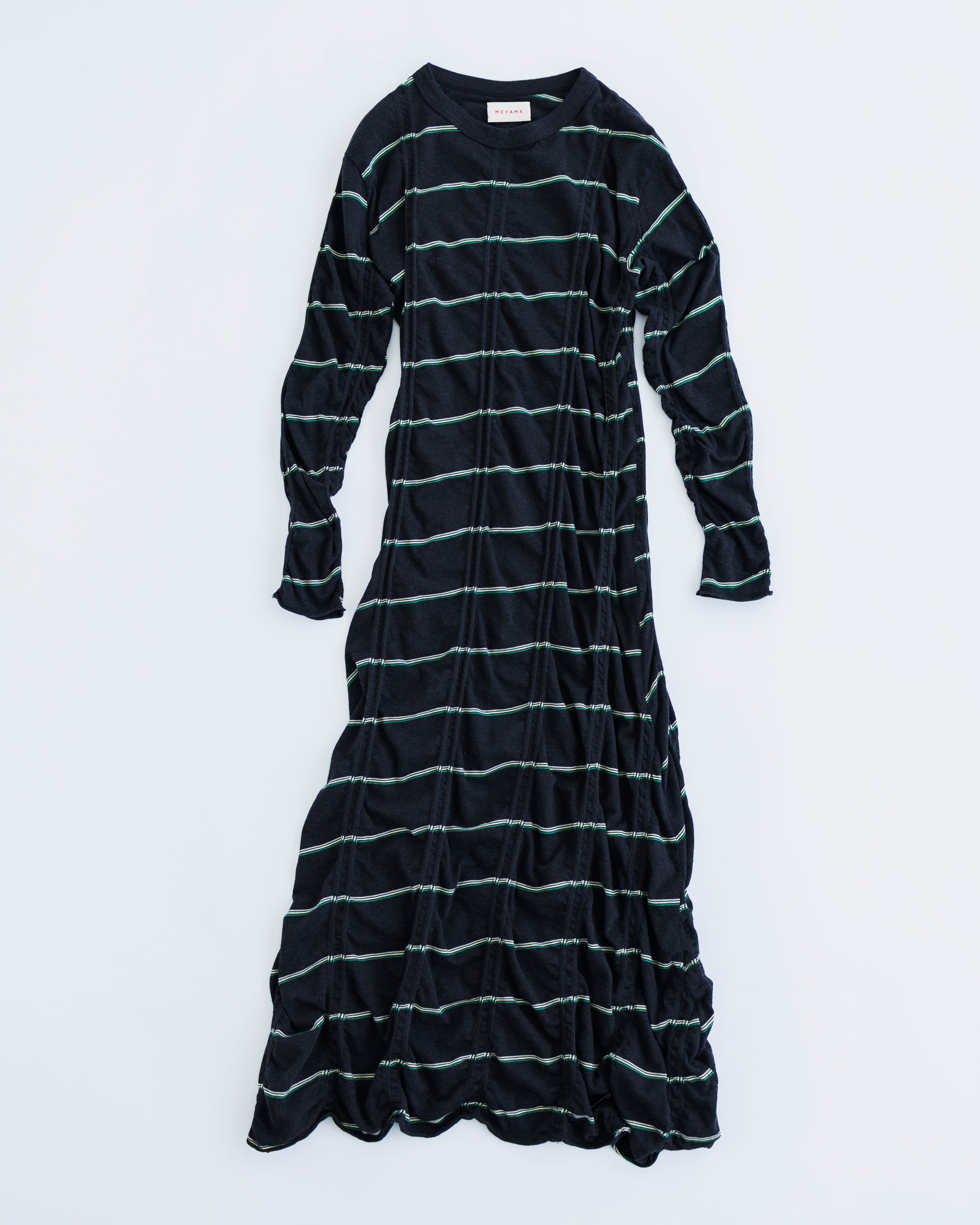 TUCKED JACQUARD BORDER DRESS