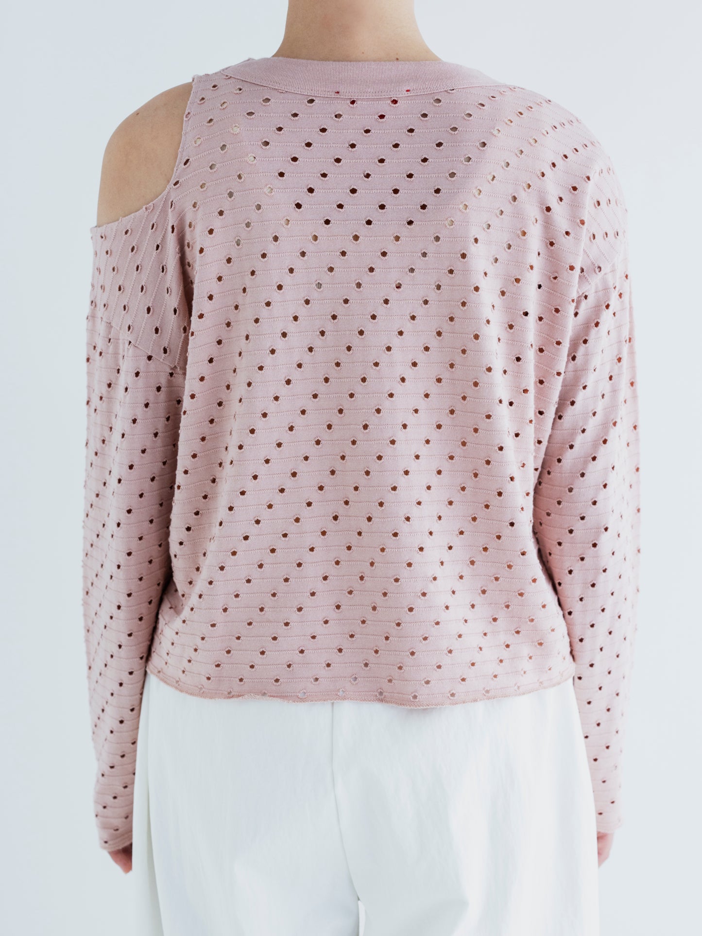 DOT HOLE JACQUARD LONG SLEEVE TEE