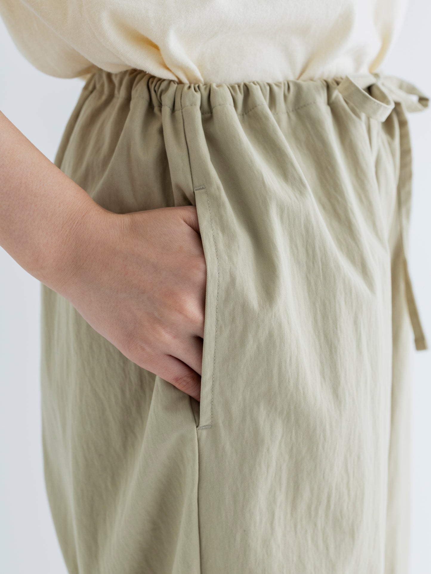WAIST CORD WIDE PANTS