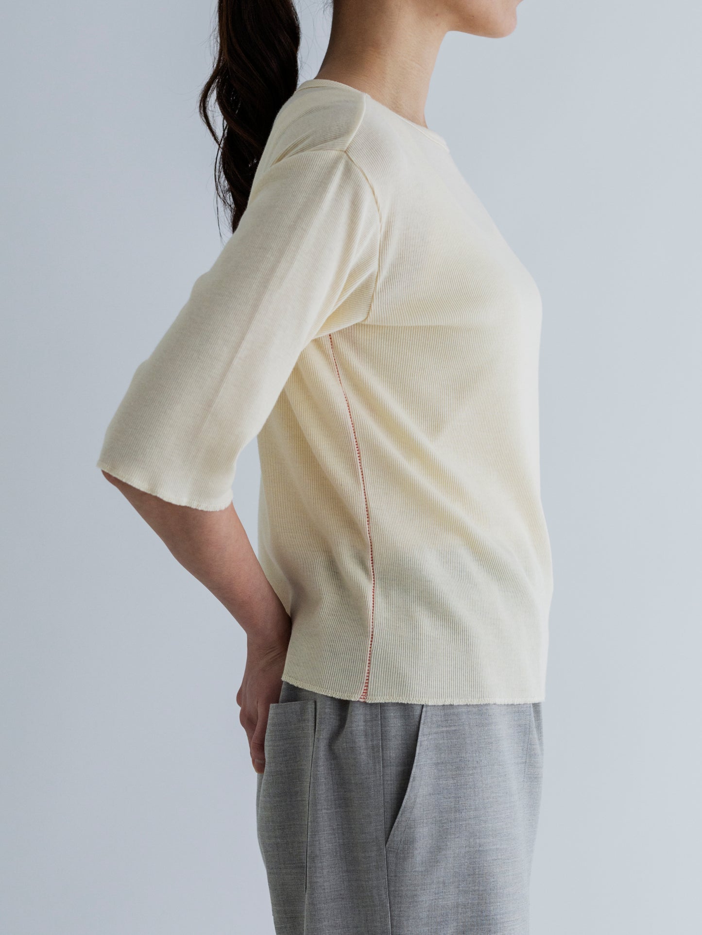 SOFT RIB HALF-SLEEVE TEE