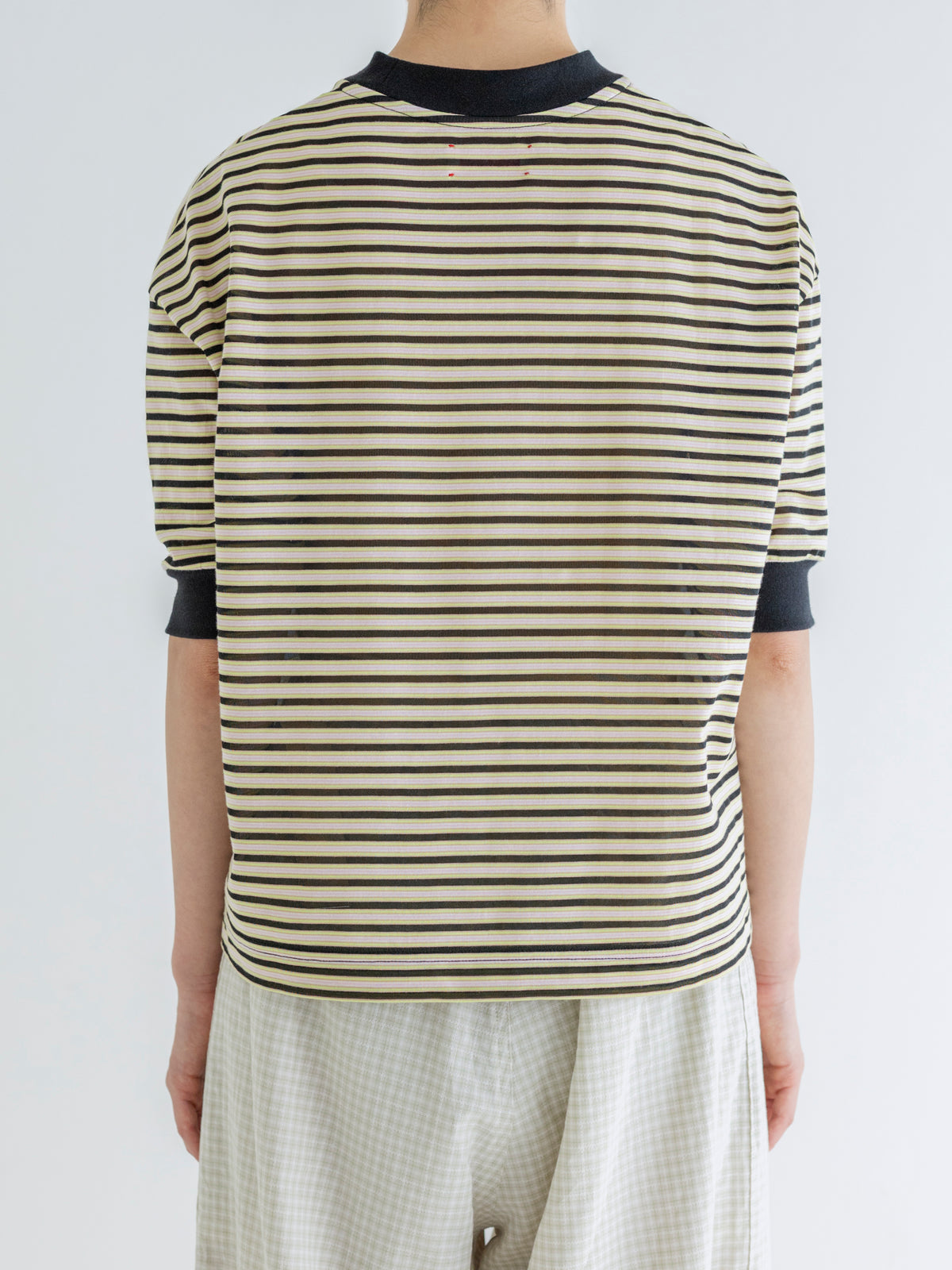 SHEER BORDER HALF-SLEEVE TEE