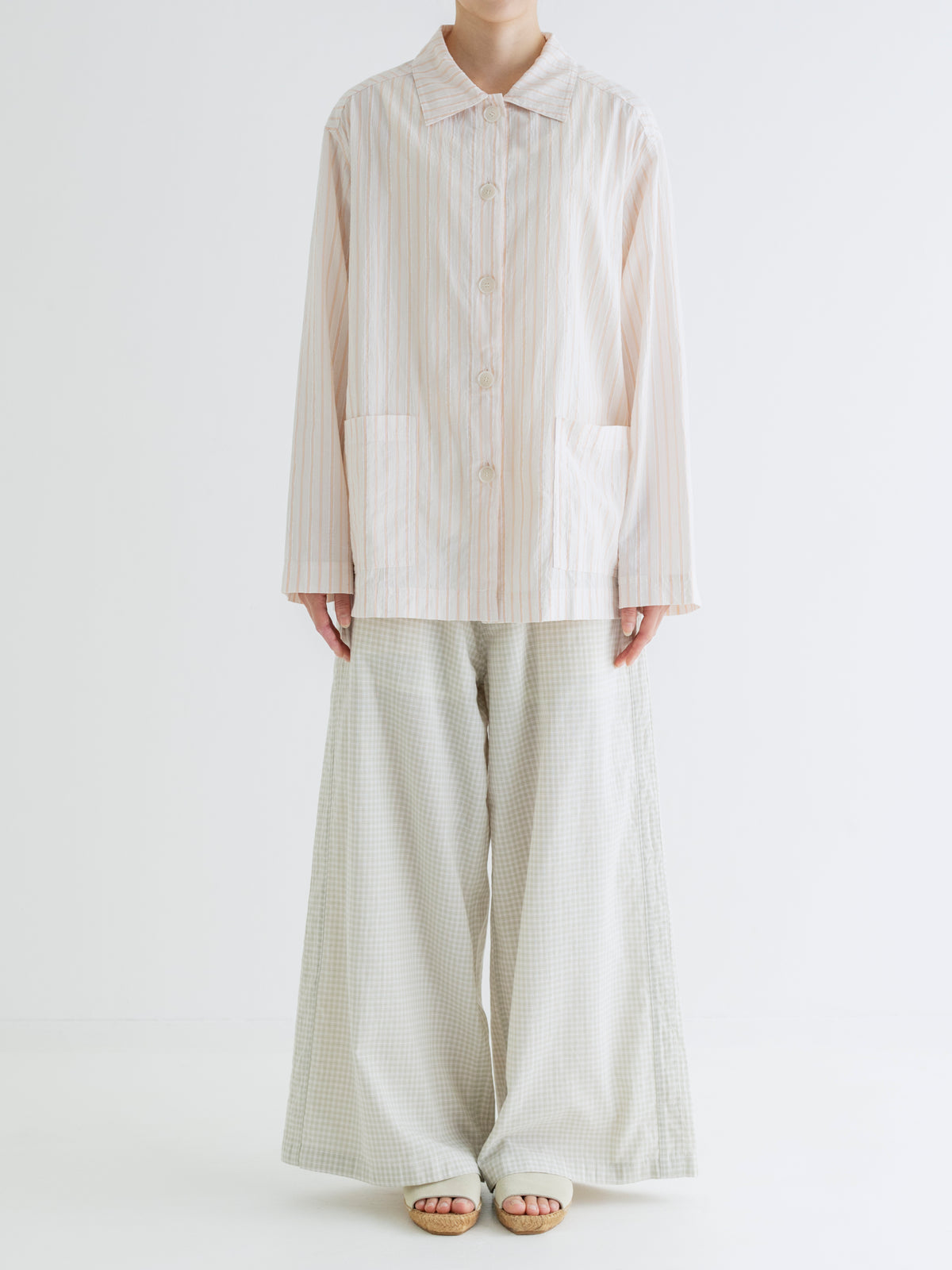 STRIPE COTTON COVERALL