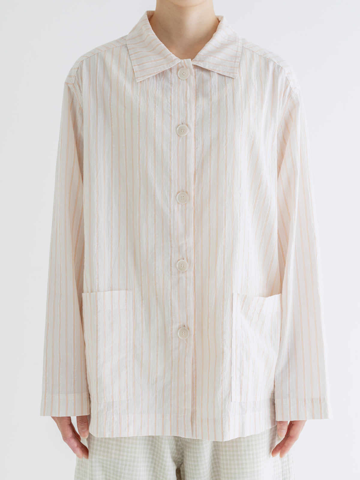 STRIPE COTTON COVERALL