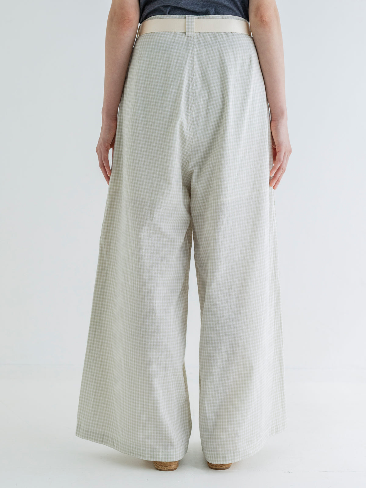 LIGHT CHECK SIDE LINE WIDE PANTS