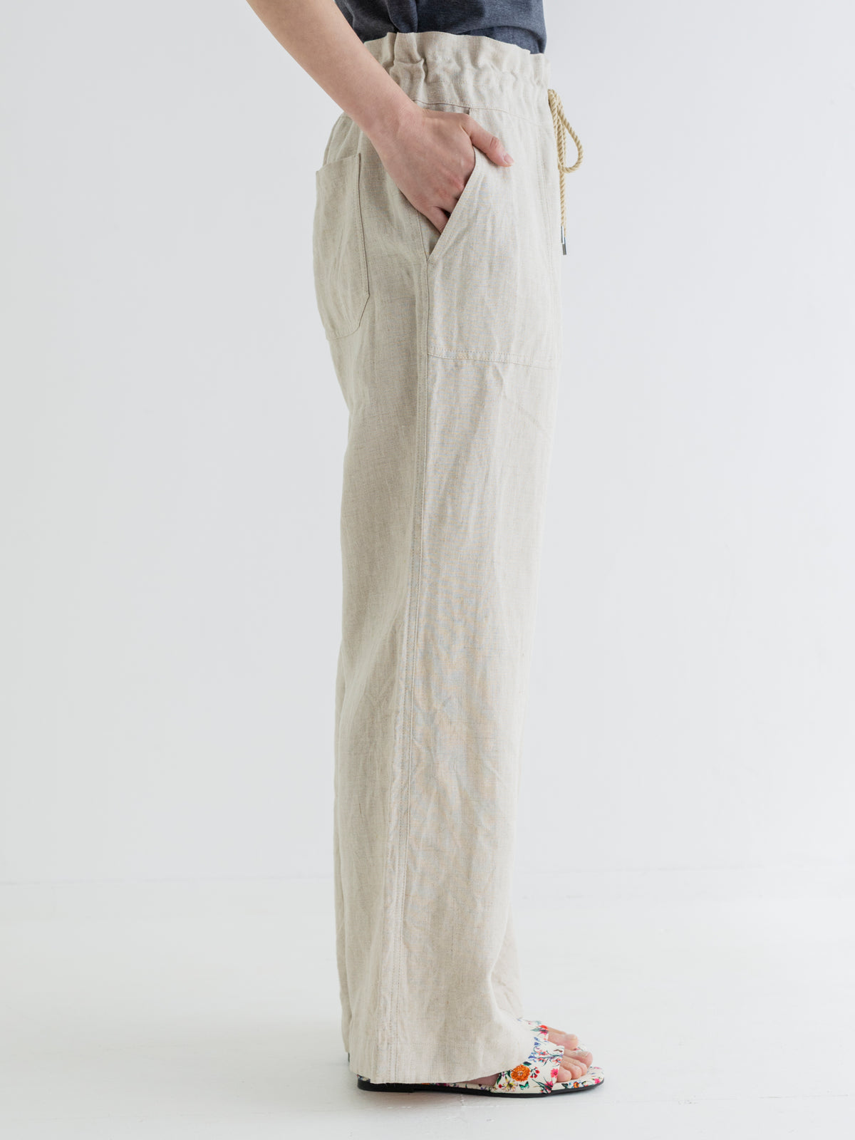 LINEN DRAWCODE PANTS