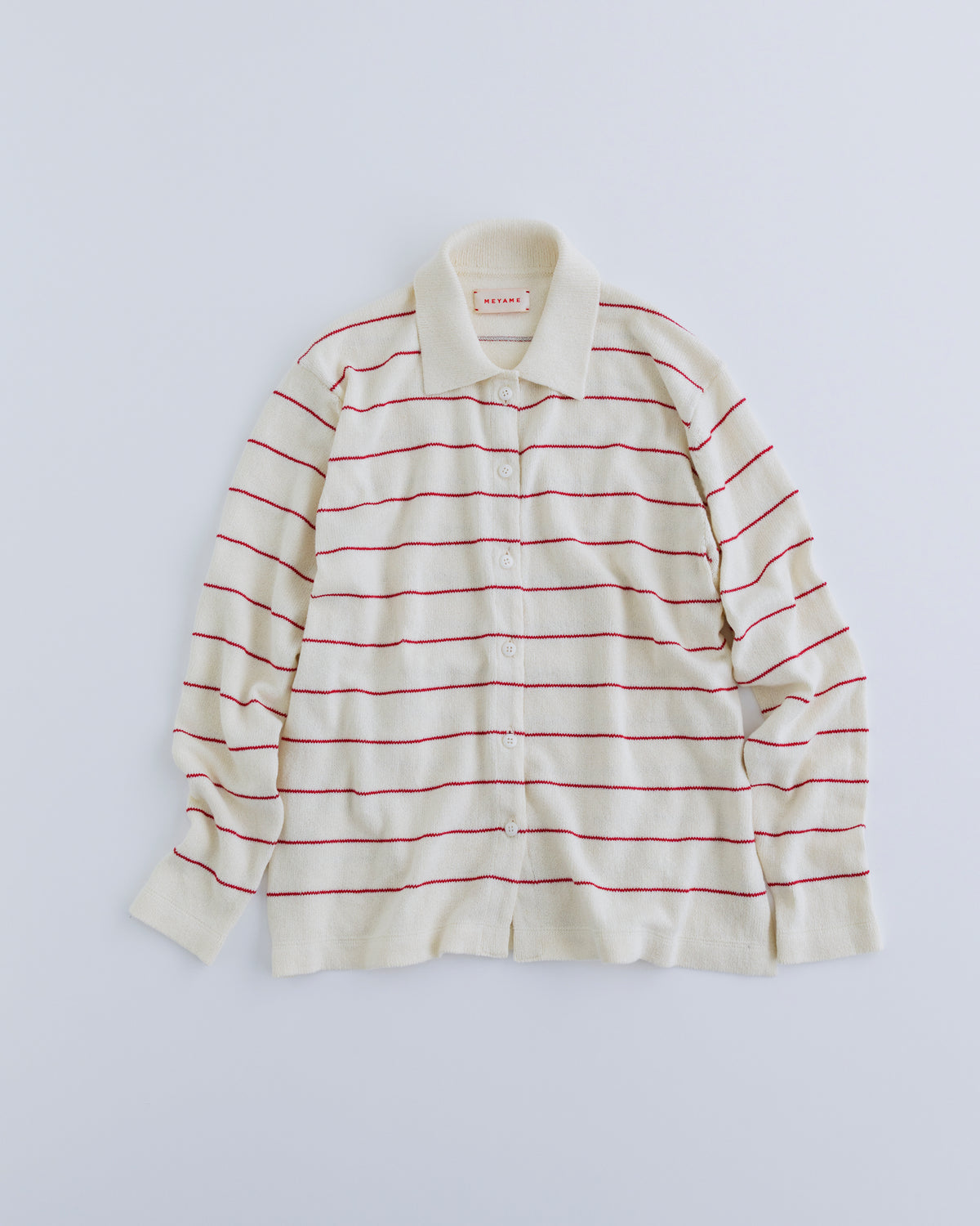BORDER COTTON KNIT CARDIGAN – MEYAME