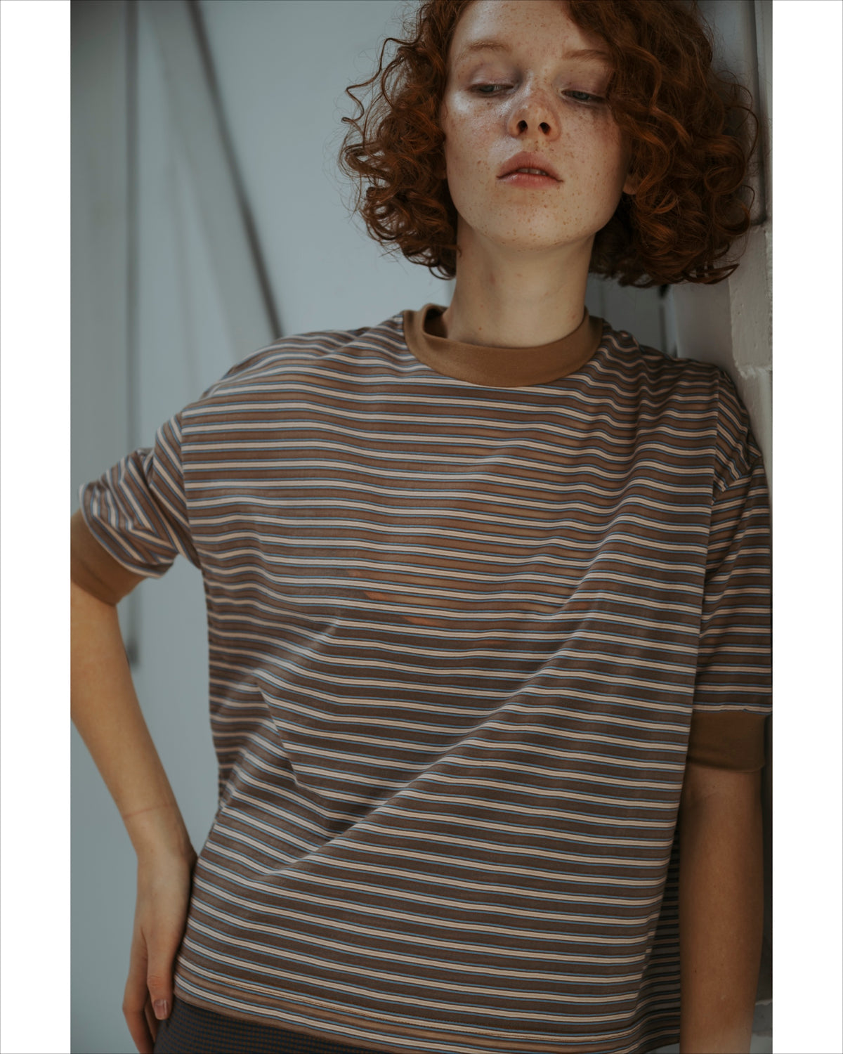 SHEER BORDER HALF-SLEEVE TEE