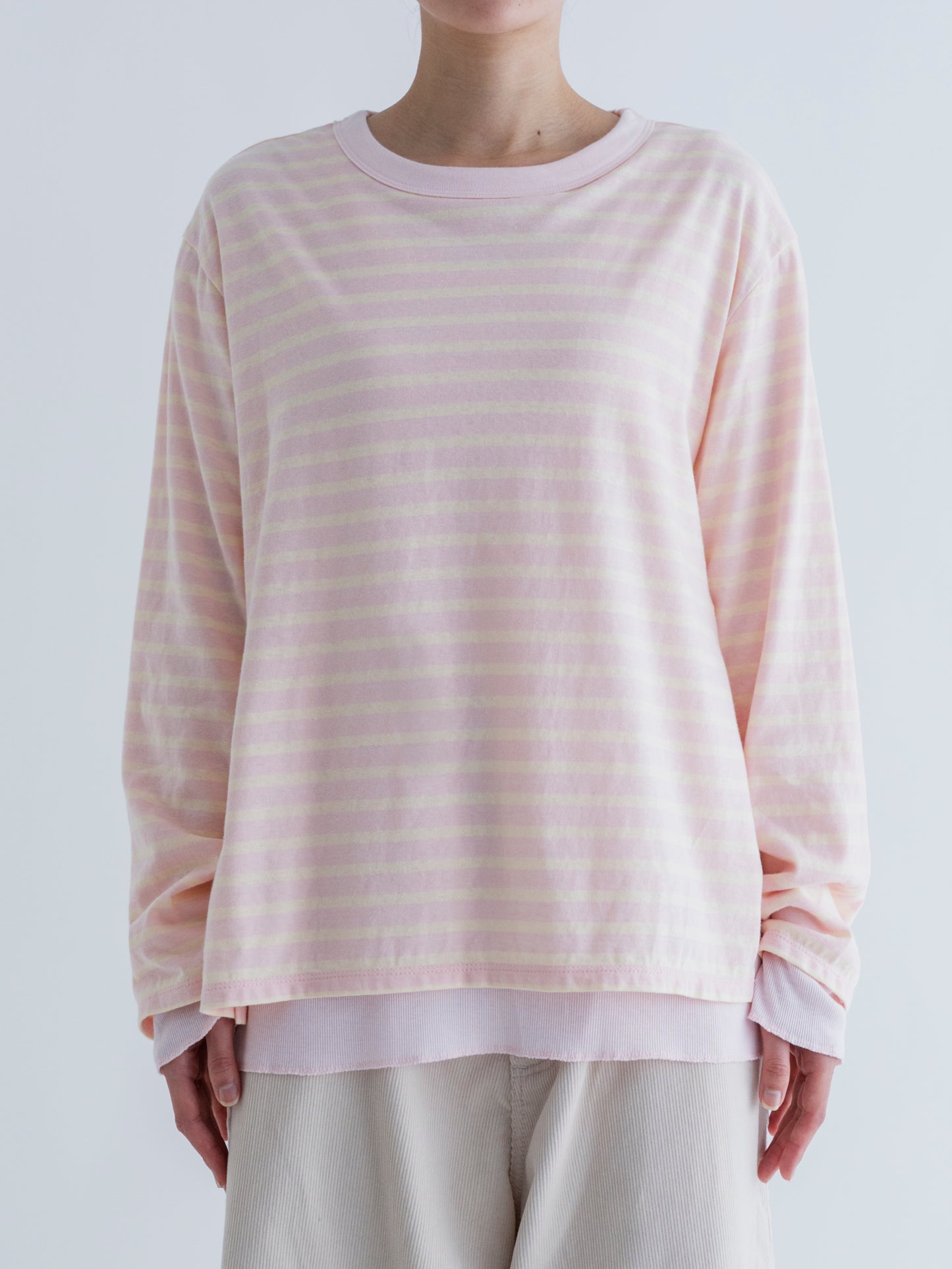 BORDER DOUBLE LONG SLEEVE TEE