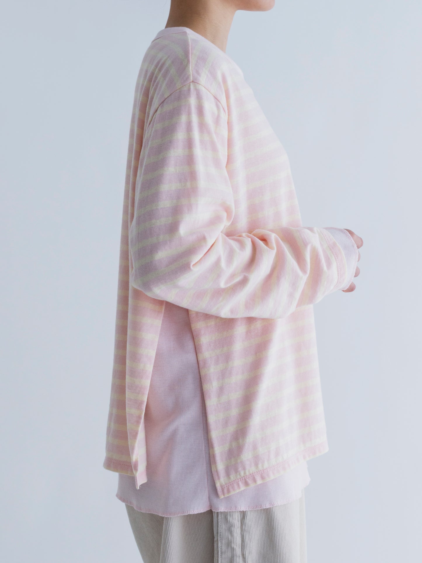 BORDER DOUBLE LONG SLEEVE TEE