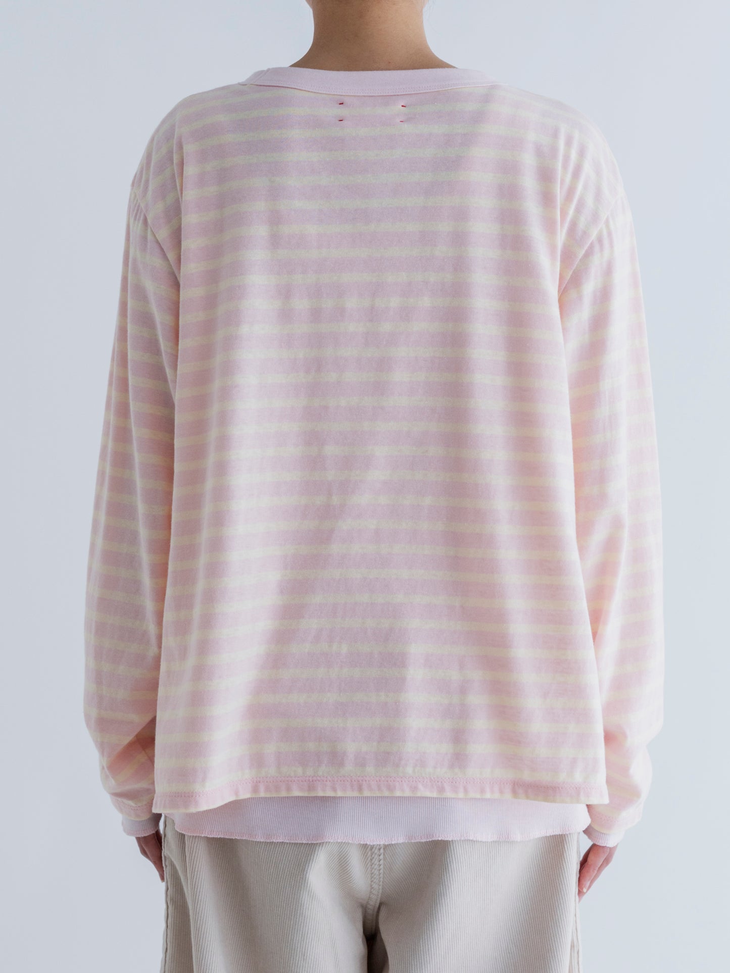 BORDER DOUBLE LONG SLEEVE TEE