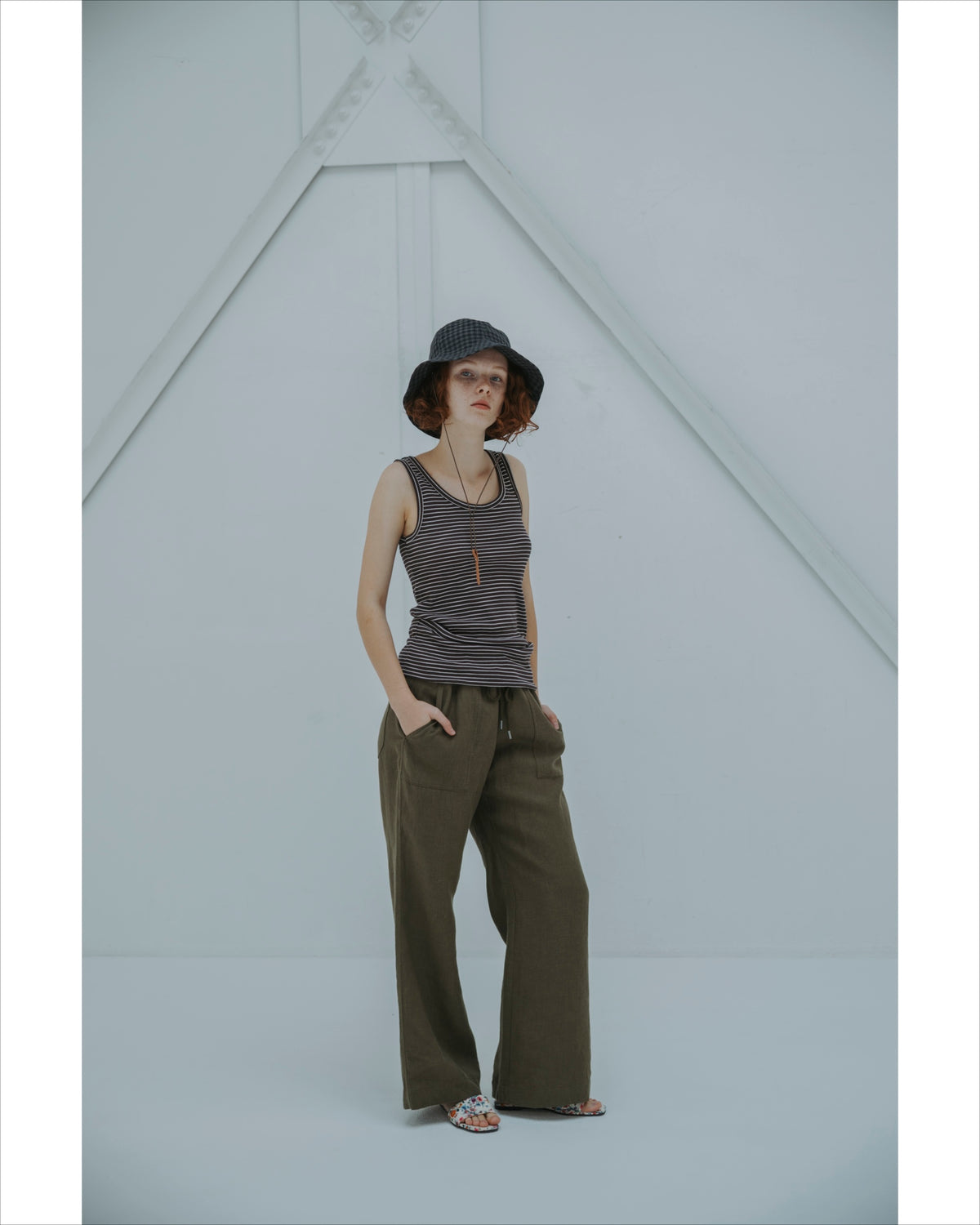LINEN DRAWCODE PANTS