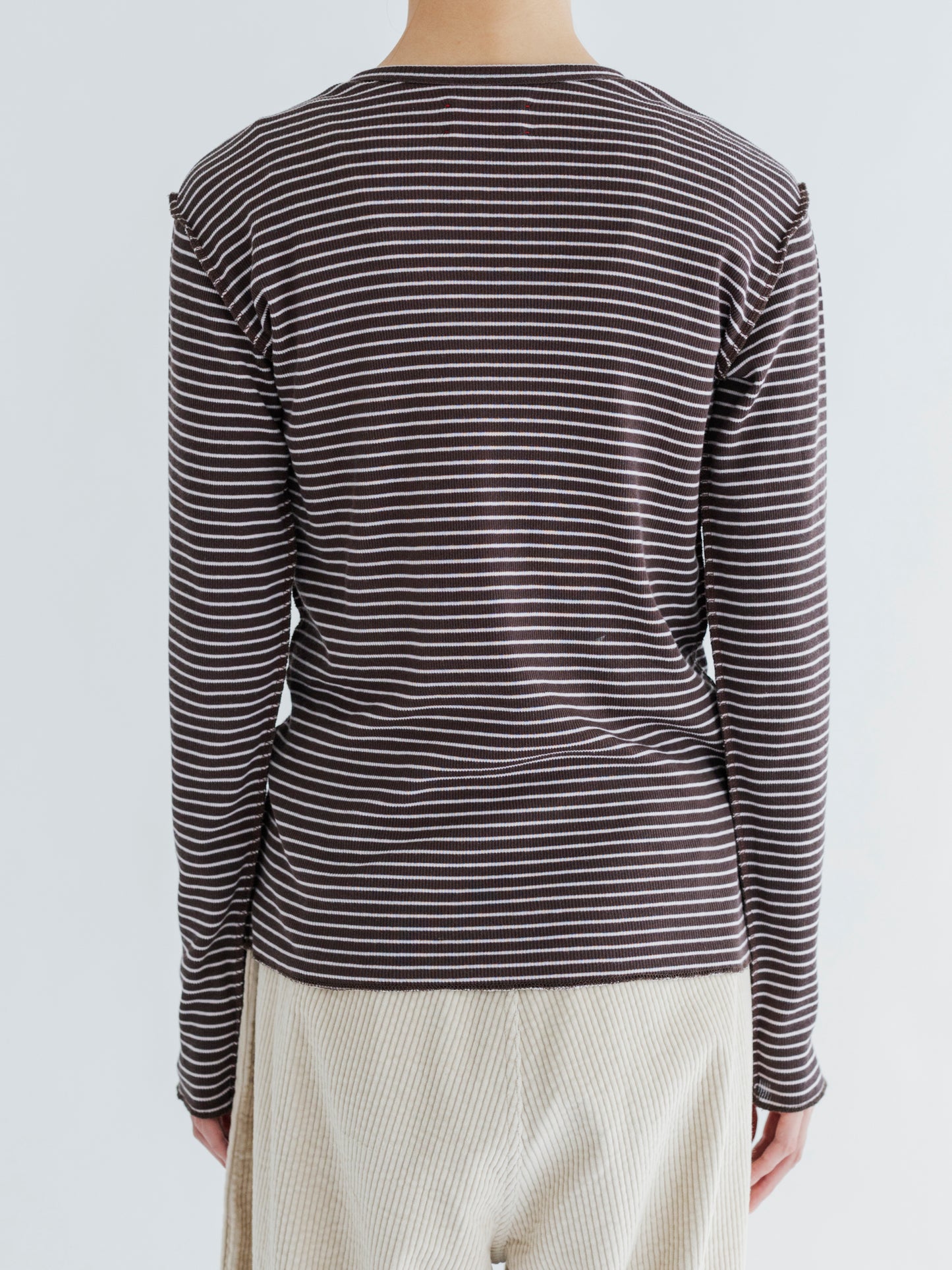 【Pre-order】BORDER SOFT RIB HENRY NECK