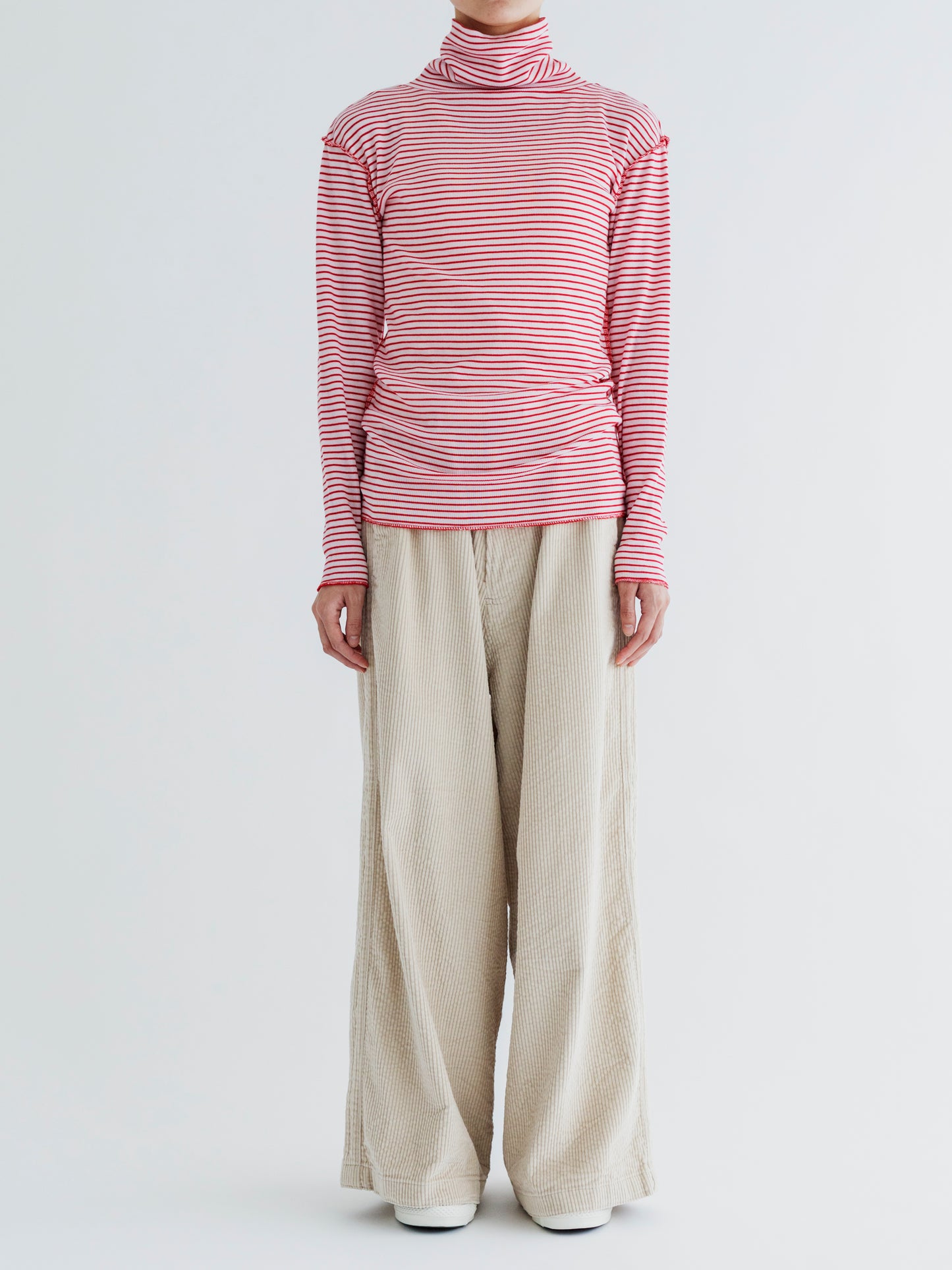 【Pre-order】BORDER SOFT RIB TURTLENECK