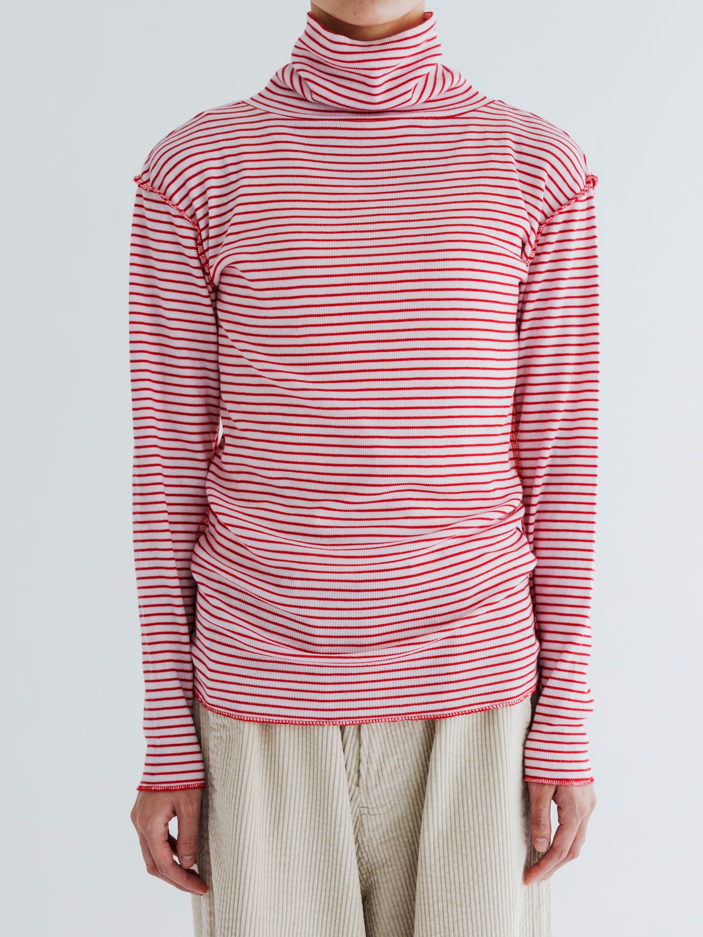 【Pre-order】BORDER SOFT RIB TURTLENECK