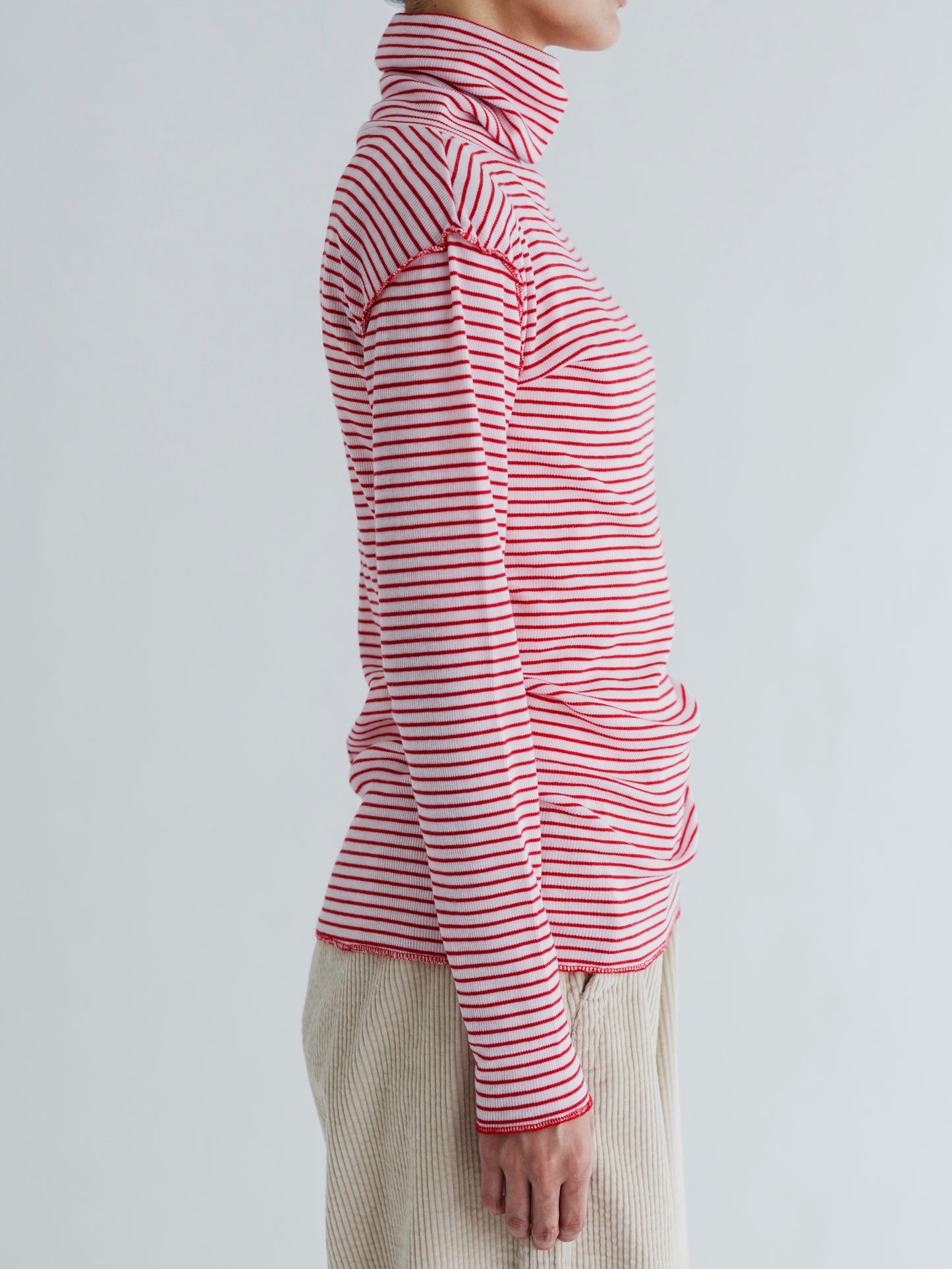 【Pre-order】BORDER SOFT RIB TURTLENECK