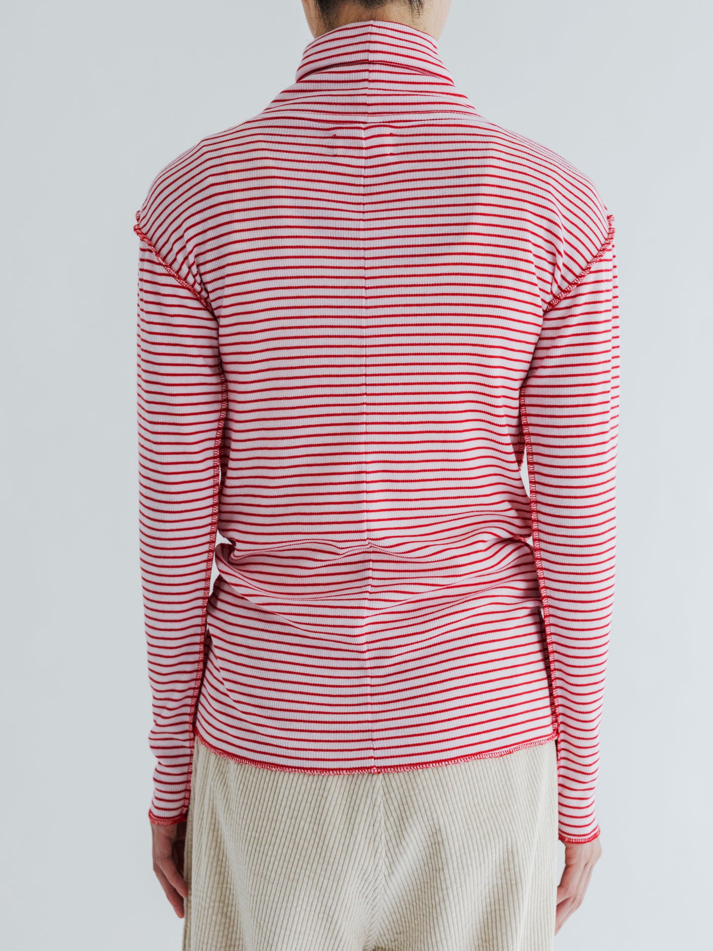 【Pre-order】BORDER SOFT RIB TURTLENECK