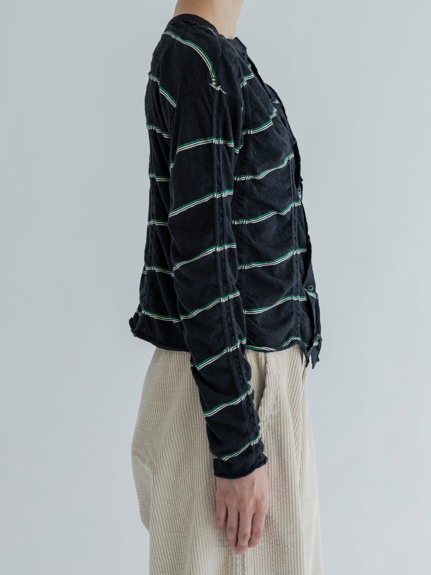 【Pre-order】TUCKED JACQUARD BORDER CARDIGAN / PULLOVER