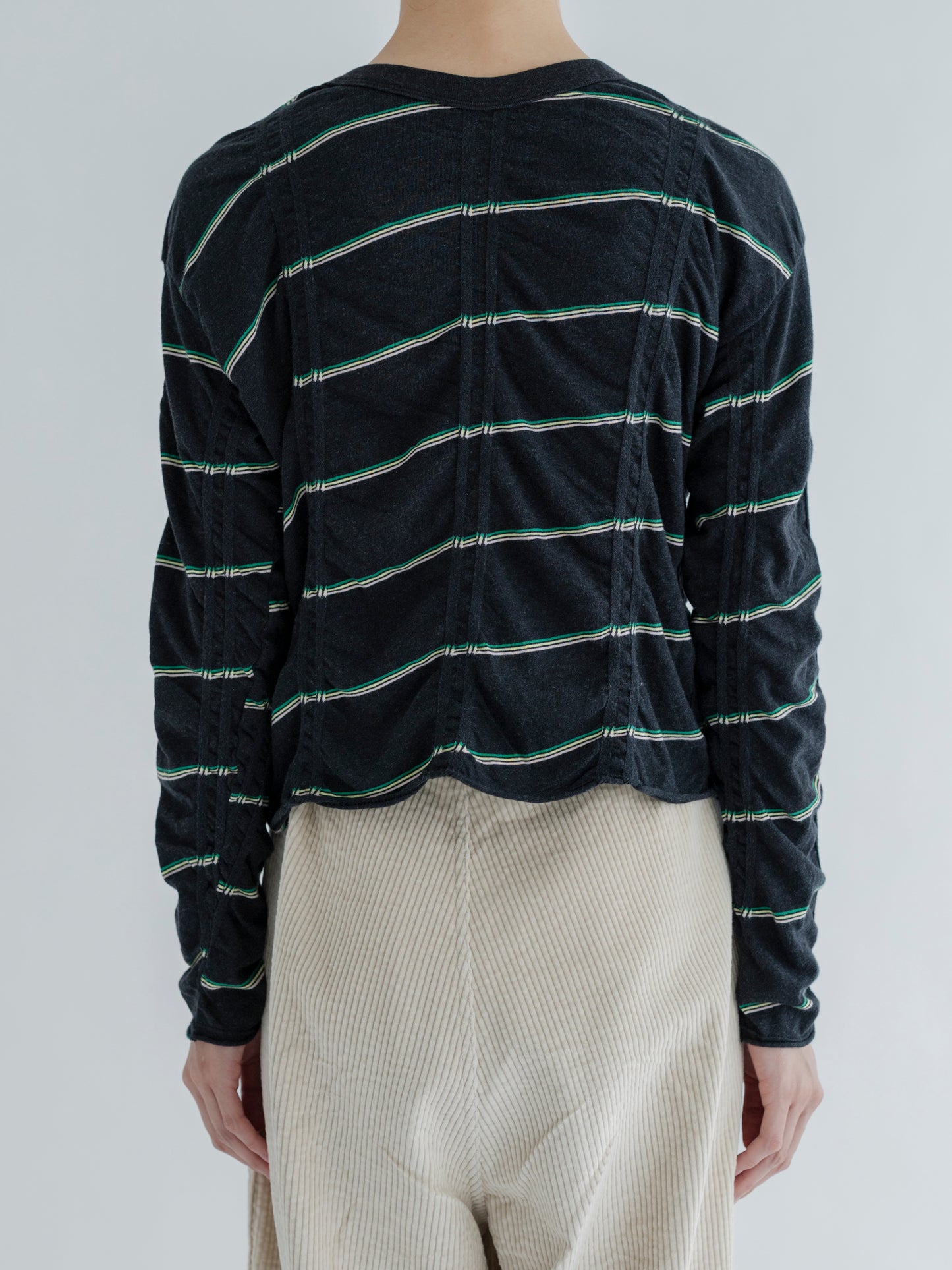 【Pre-order】TUCKED JACQUARD BORDER CARDIGAN / PULLOVER