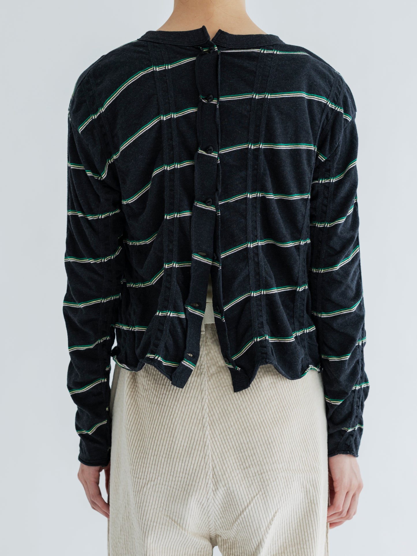 【Pre-order】TUCKED JACQUARD BORDER CARDIGAN / PULLOVER