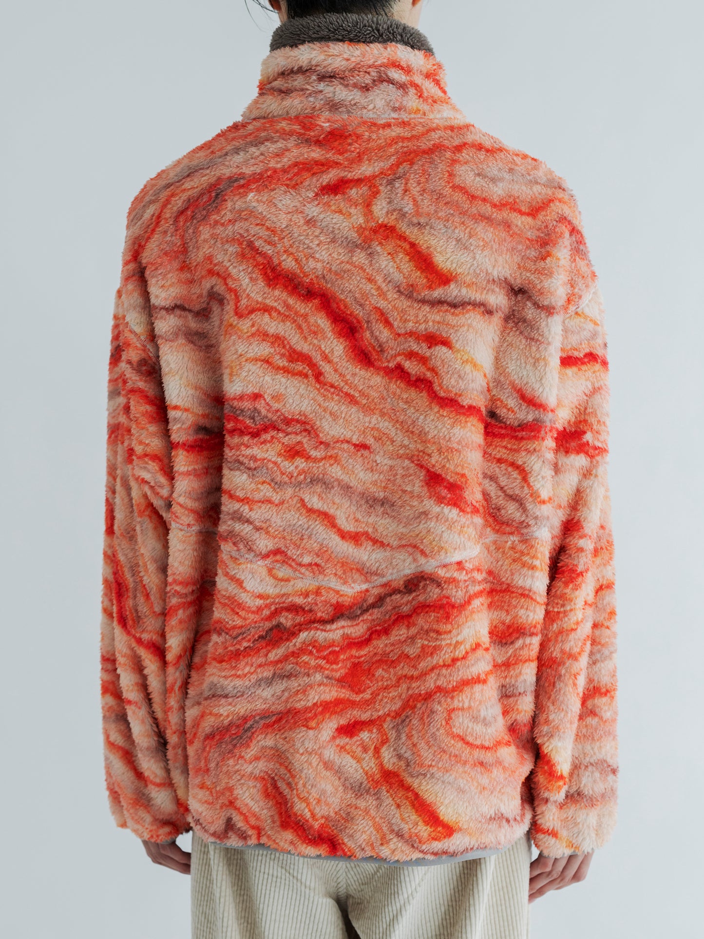 【Pre-order】PRINT/ SOLID REVERSIBLE FLEECE JACKET