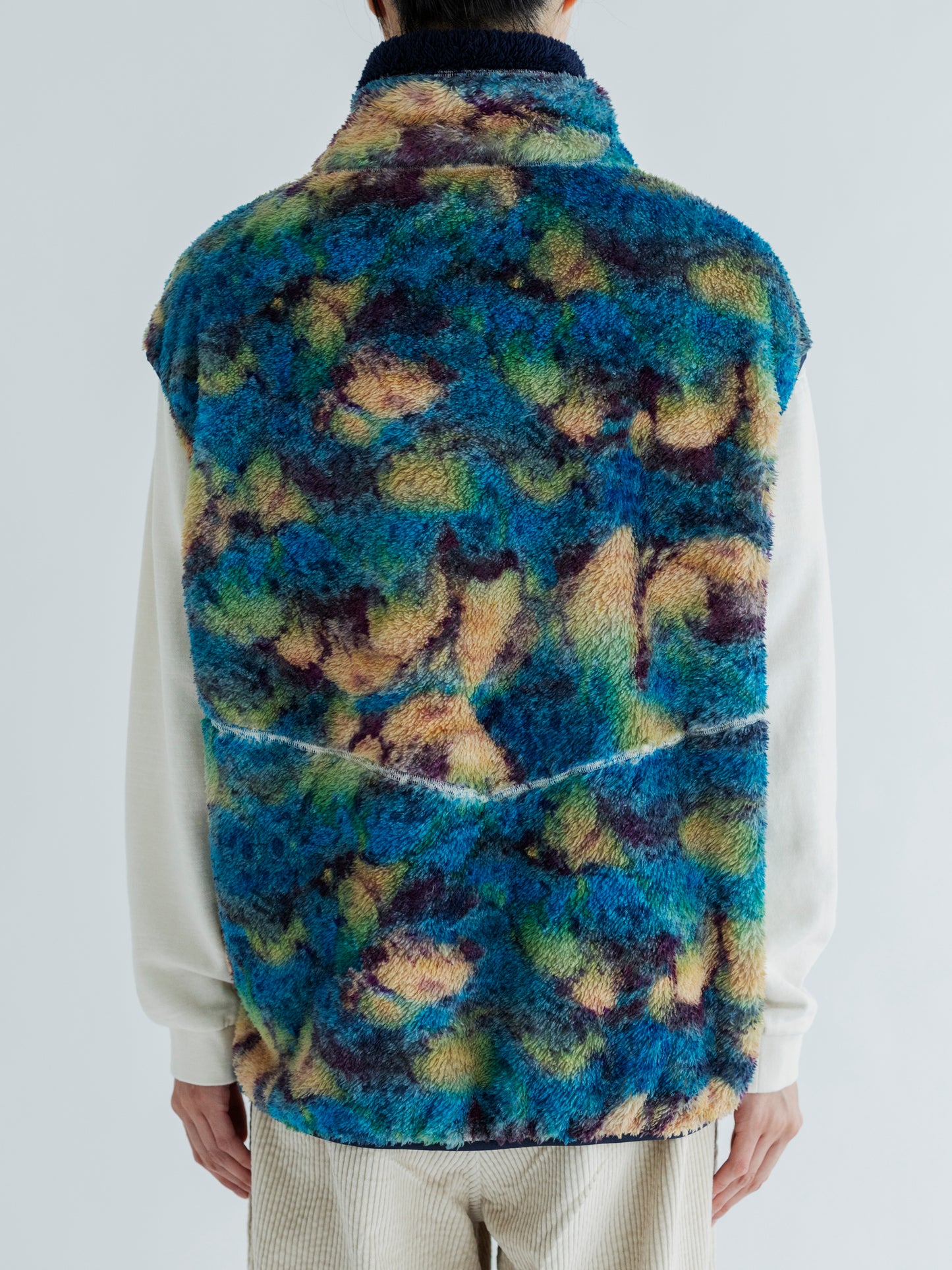 【Pre-order】PRINT/ SOLID REVERSIBLE FLEECE VEST