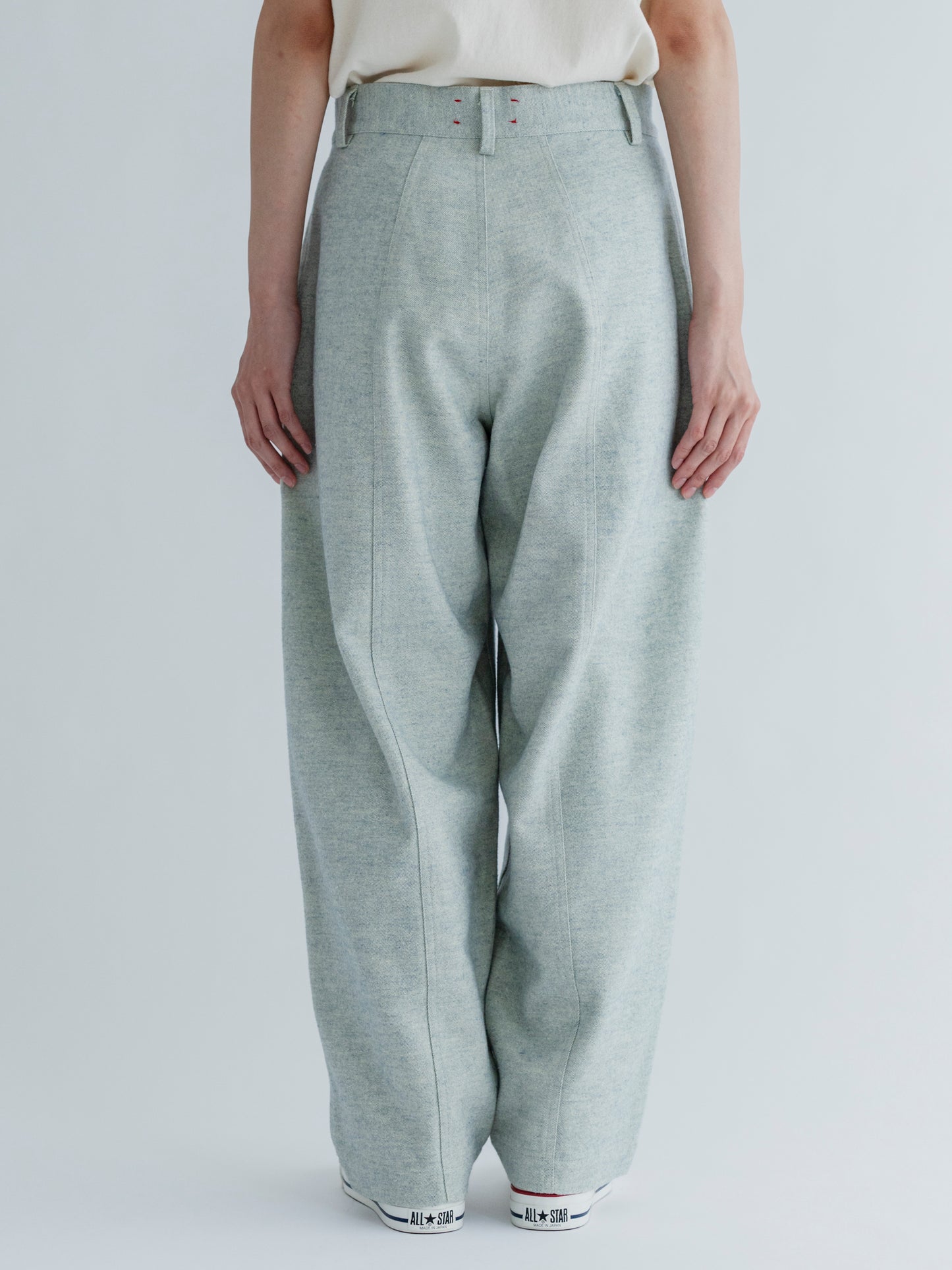 【Pre-order】BRUSHED JAZZ NEP DENIM  WIDE TUCK PANTS